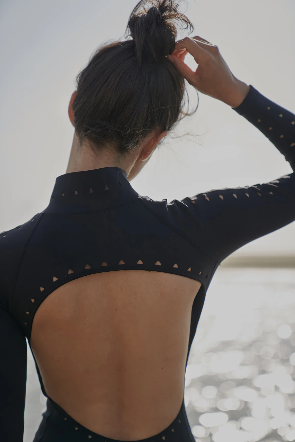 Long Sleeve Open Back Laser Cut Surfsuit