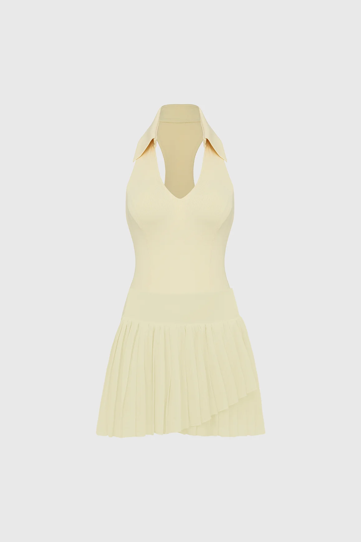 Sleeveless Polo Tank Top + WISKII Pleated Skirts