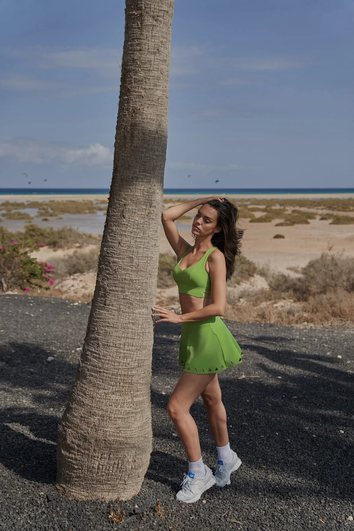 Sweetheart Bra Tank + V-waist Laser Cut Tennis Skirt