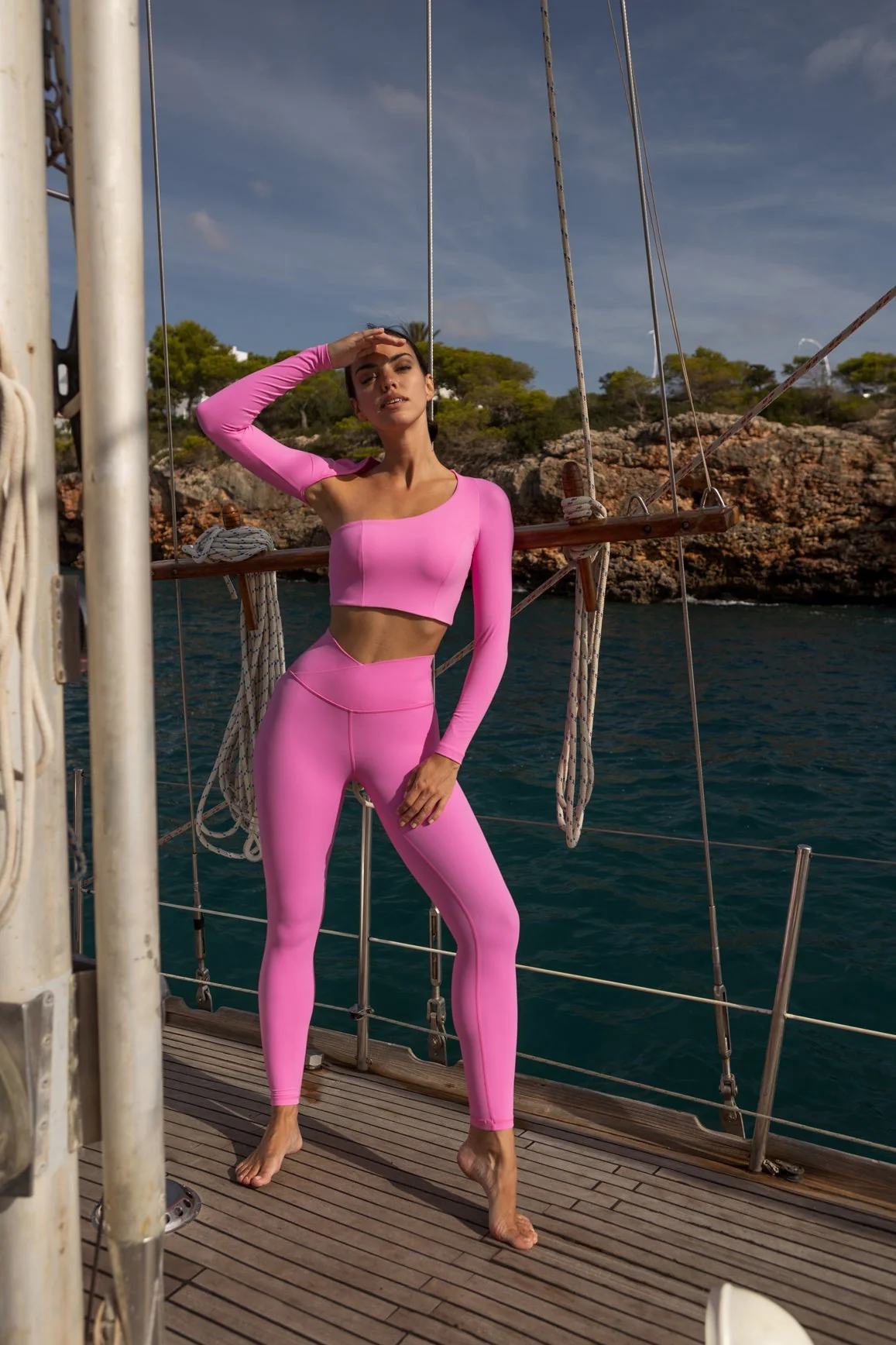 Unique Cut Long Sleeve Crop Top