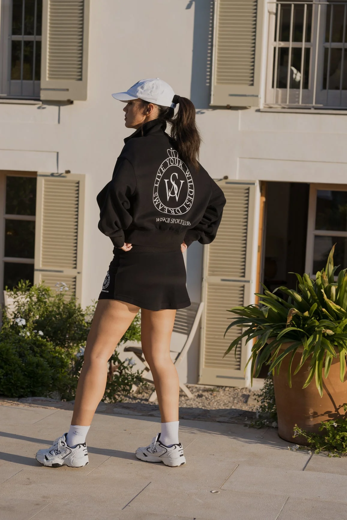 WISKII Two-Way Zipper Jacket + Stylish Ease Mini Sweat Skirt