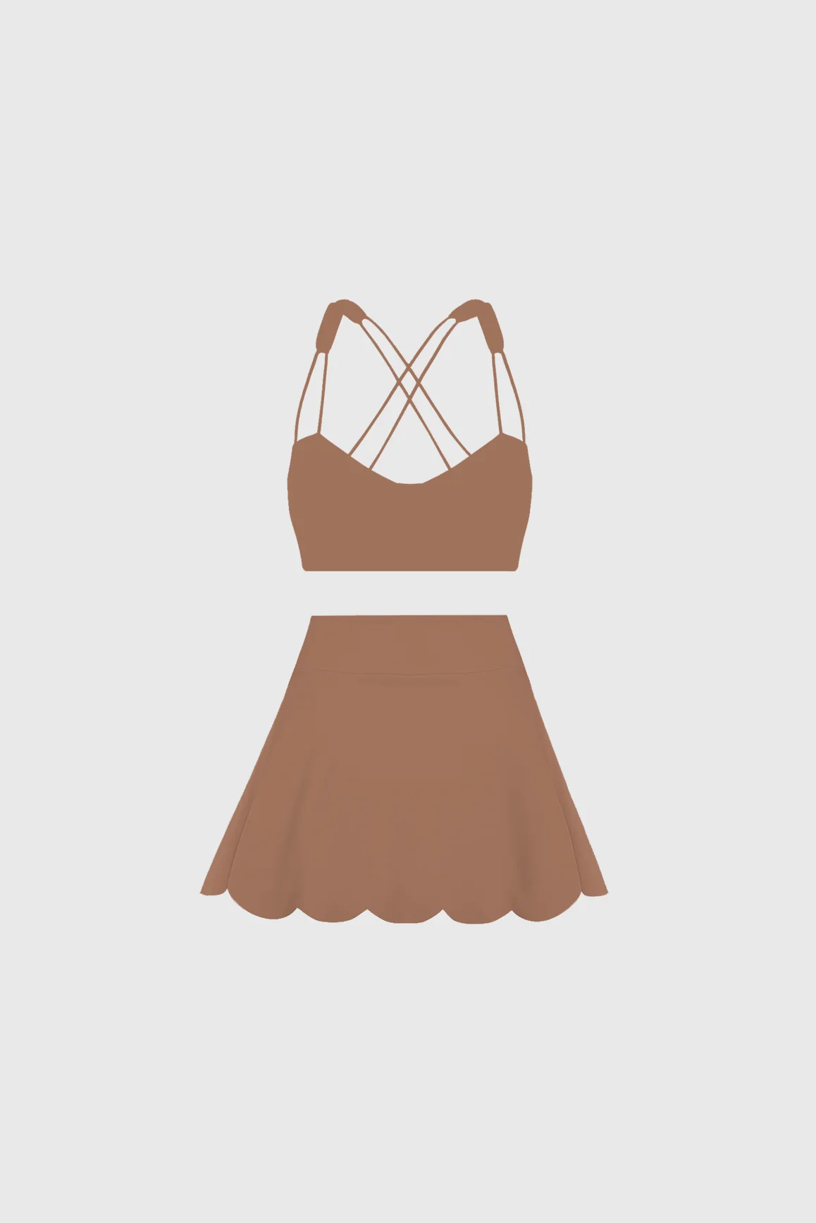 WISKII Strappy Bra + High-Waist A-line Tennis Skirt