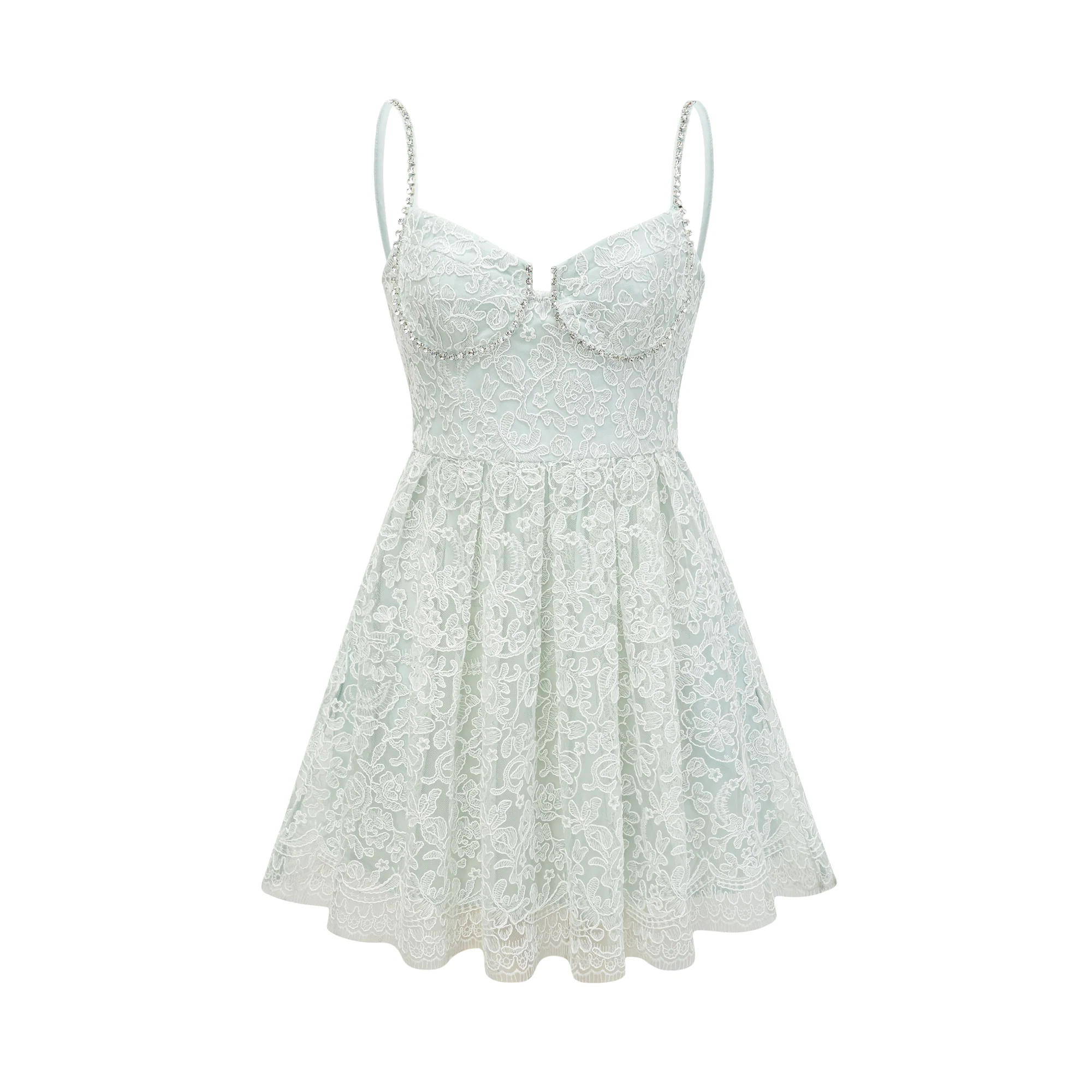 Vanna lace pleated mini dress