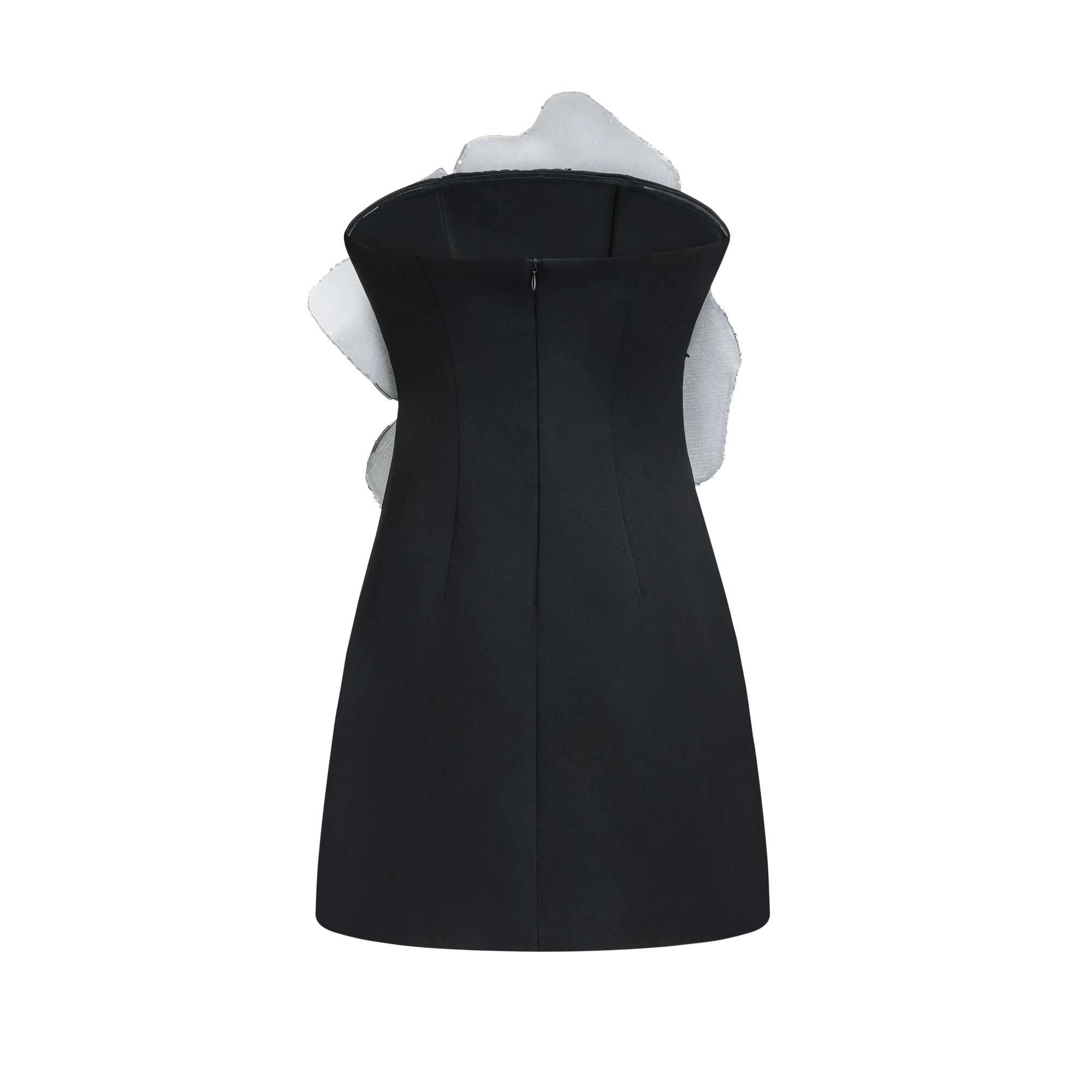 Florence faux-flower mini dress in Black