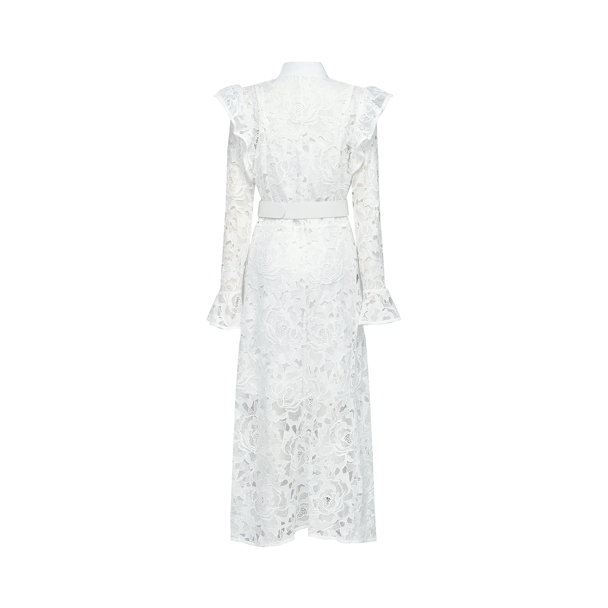 Noémie floral-embroidered midi dress in White