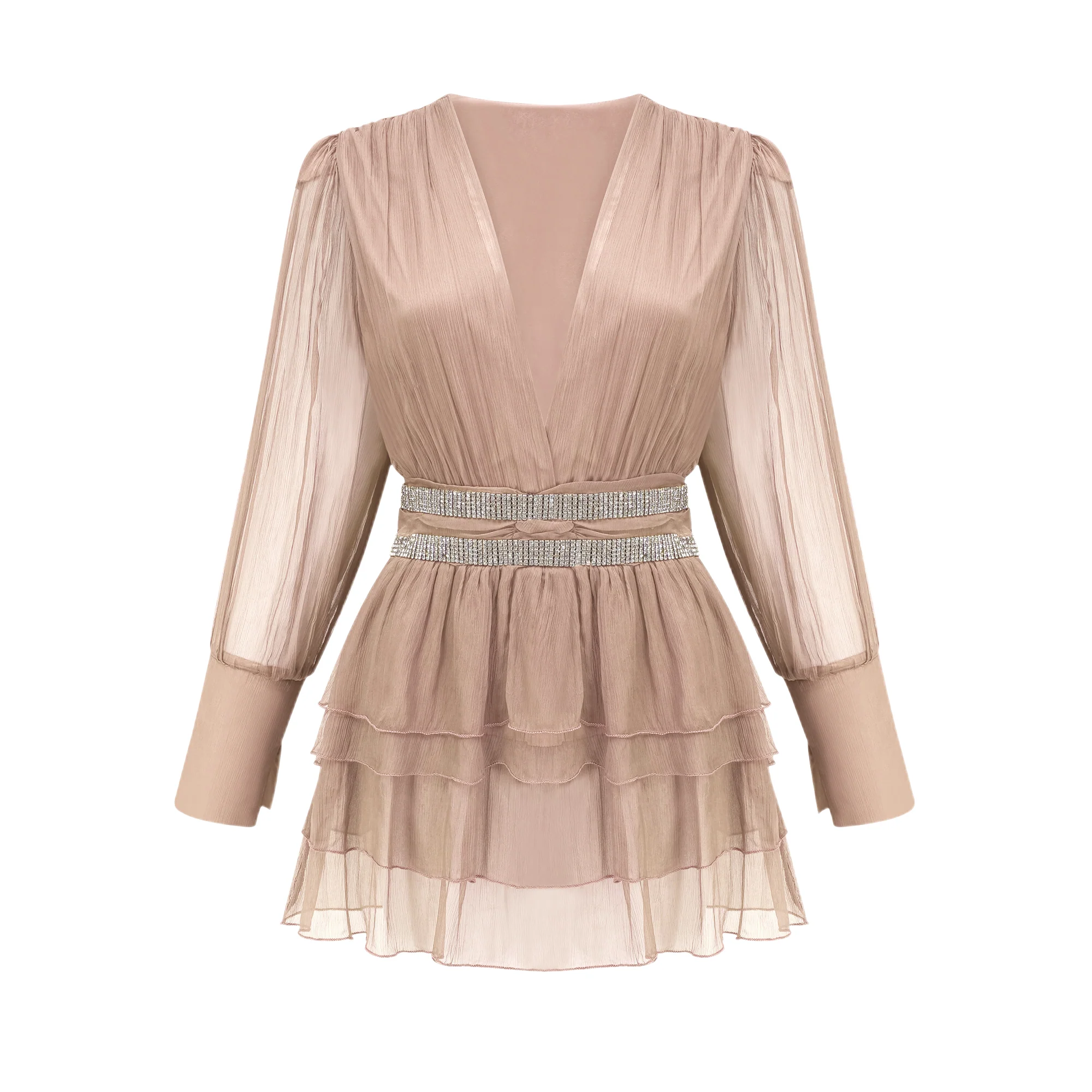 Ellica crystal-embellished silk mini dress