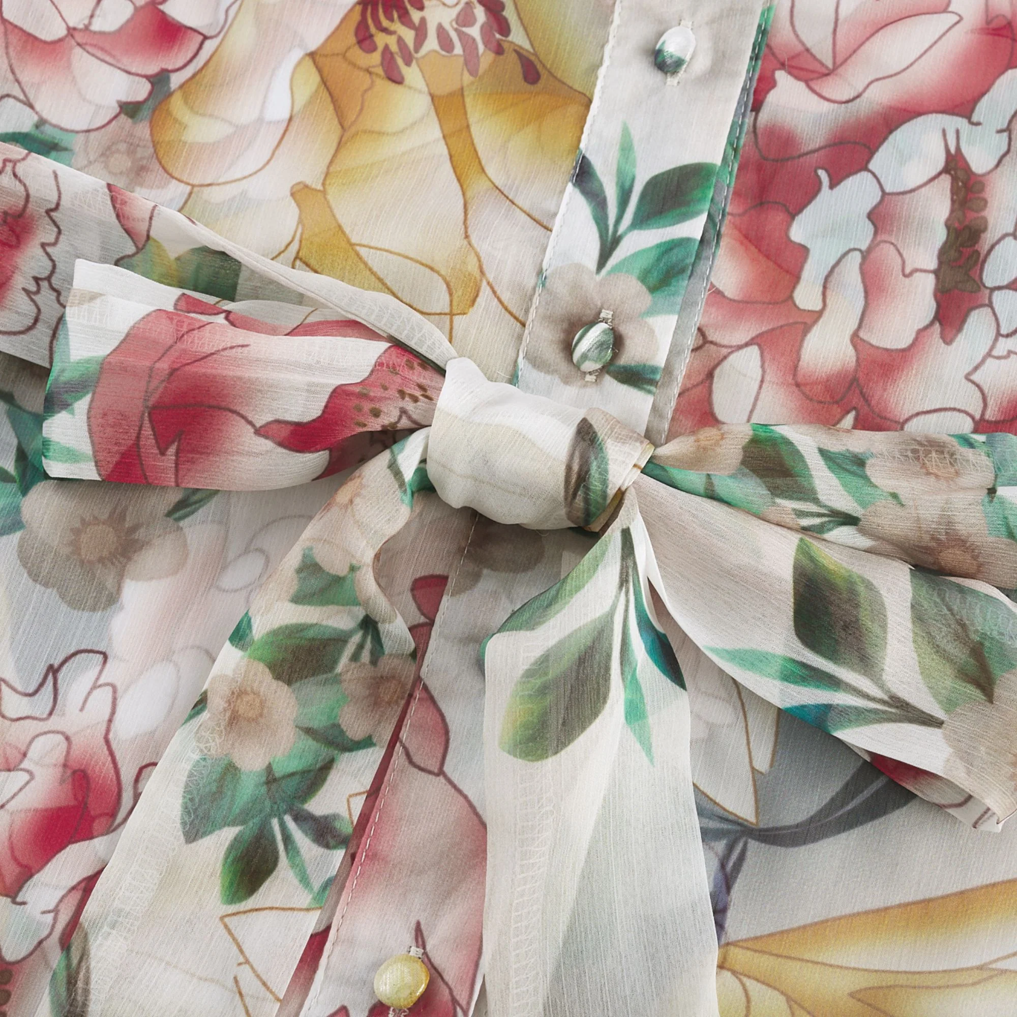 Zoë lace-trim embellished floral-print midi dress