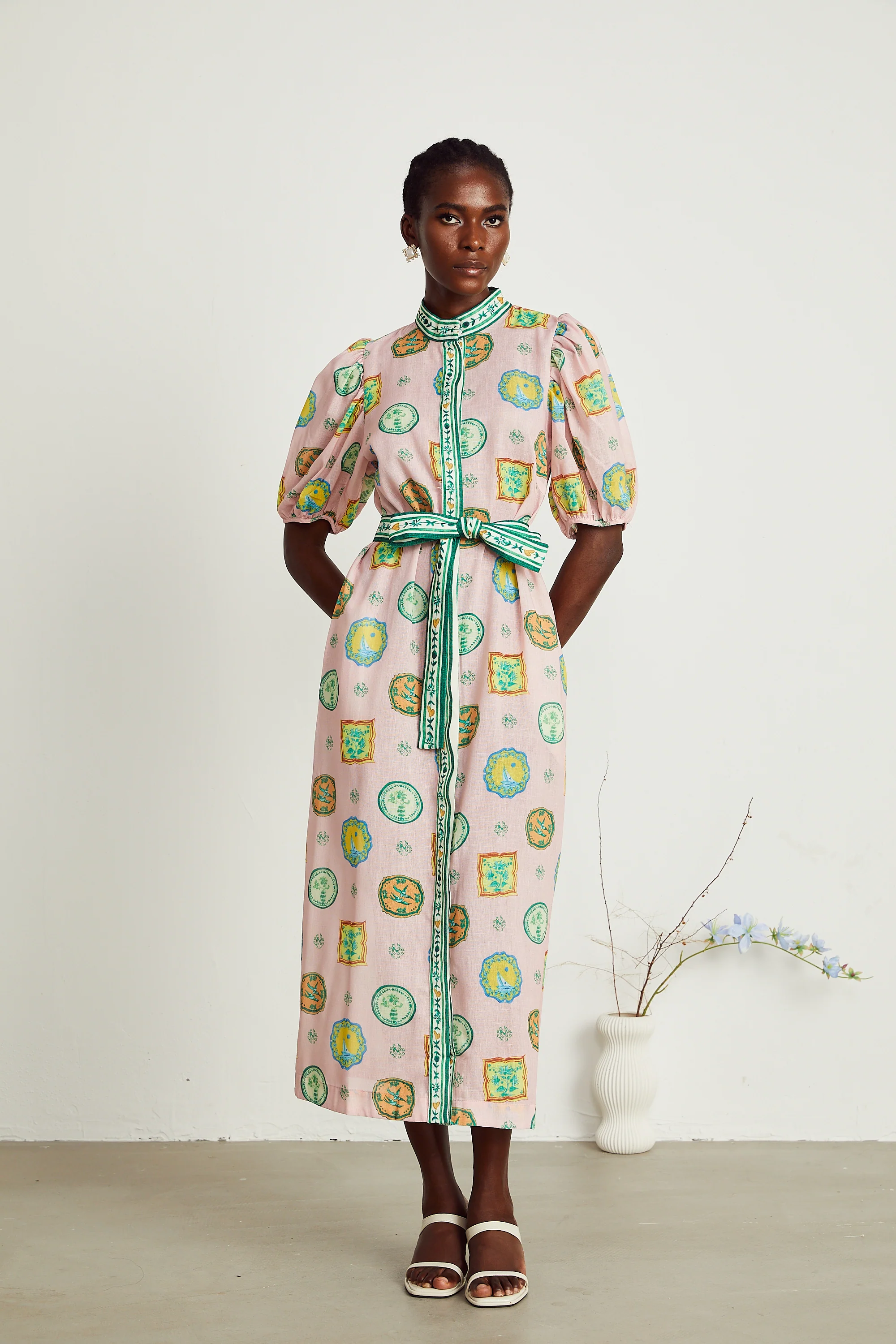 Bérengère pattern-print midi dress