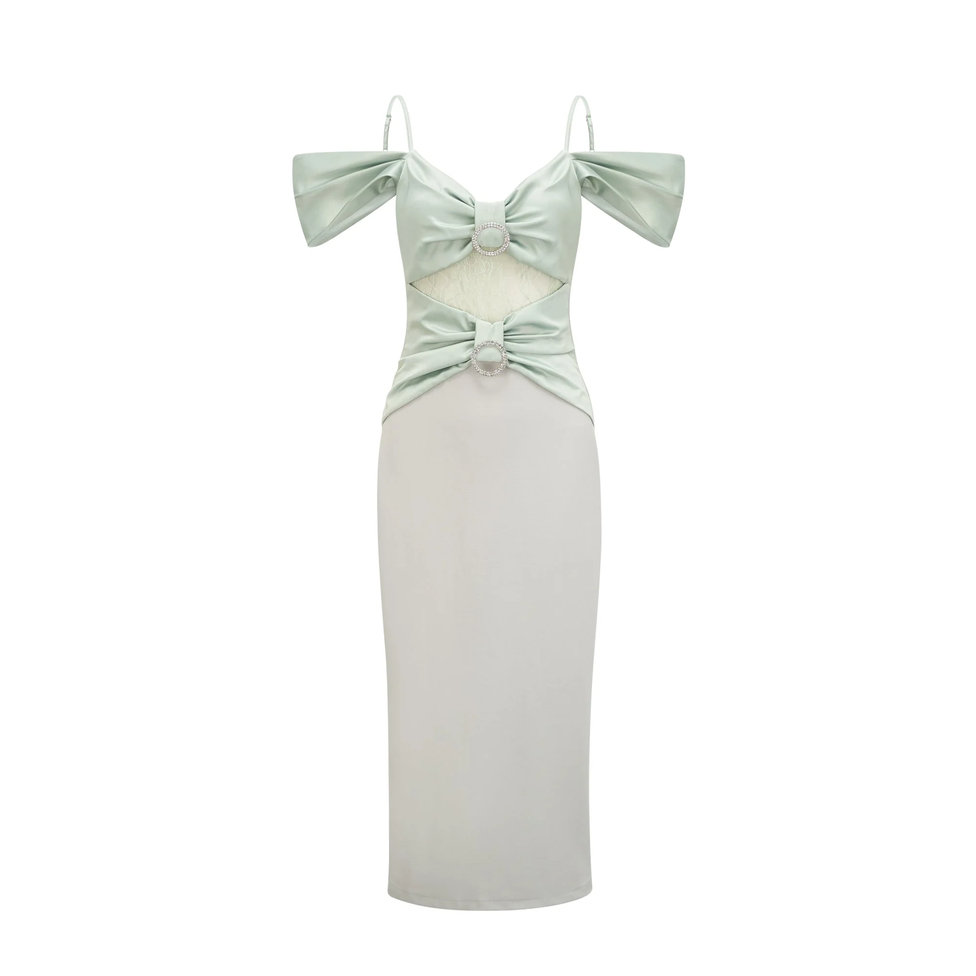 Charline green midi dress