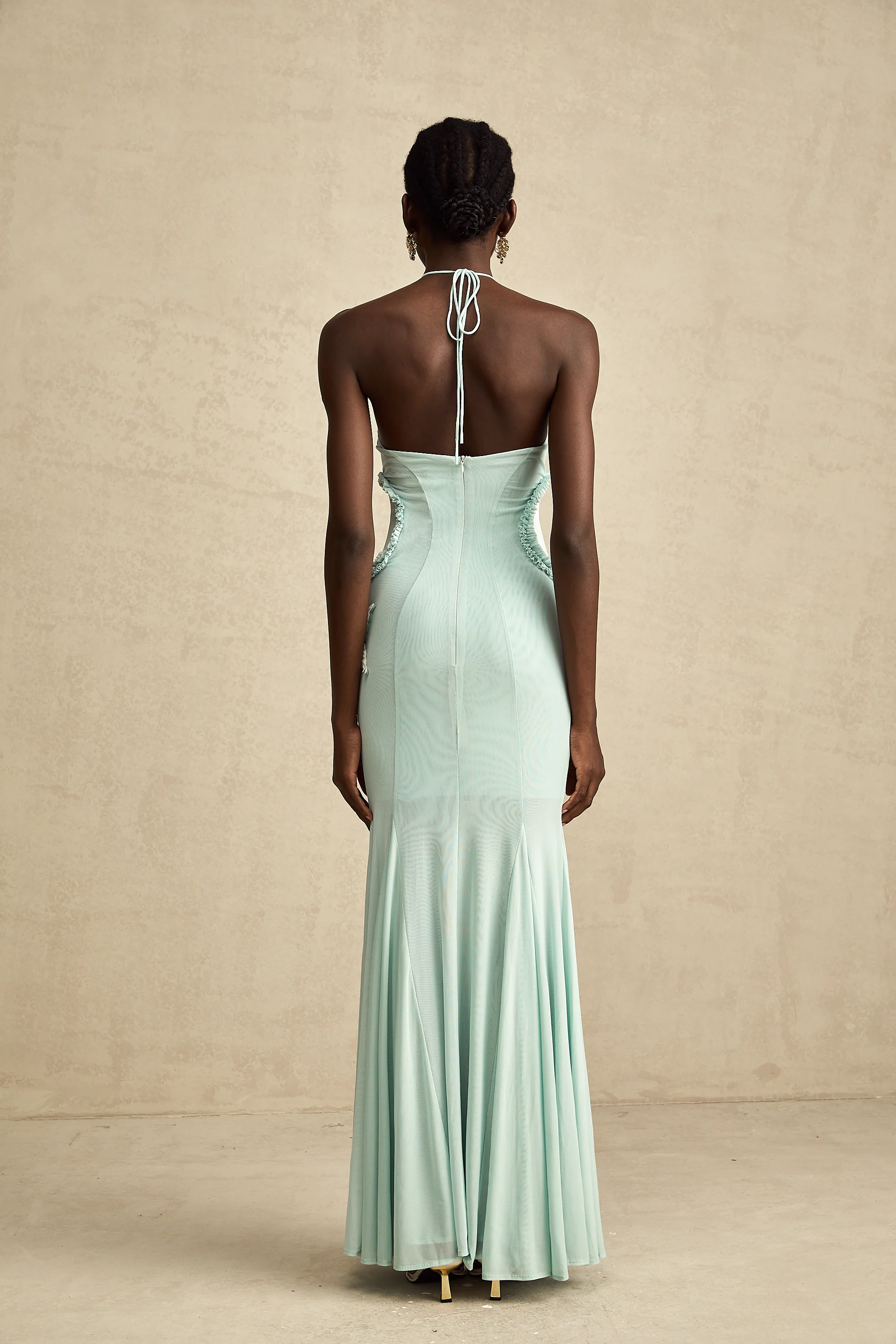 Amélie ruffle-detail butterfly maxi dress