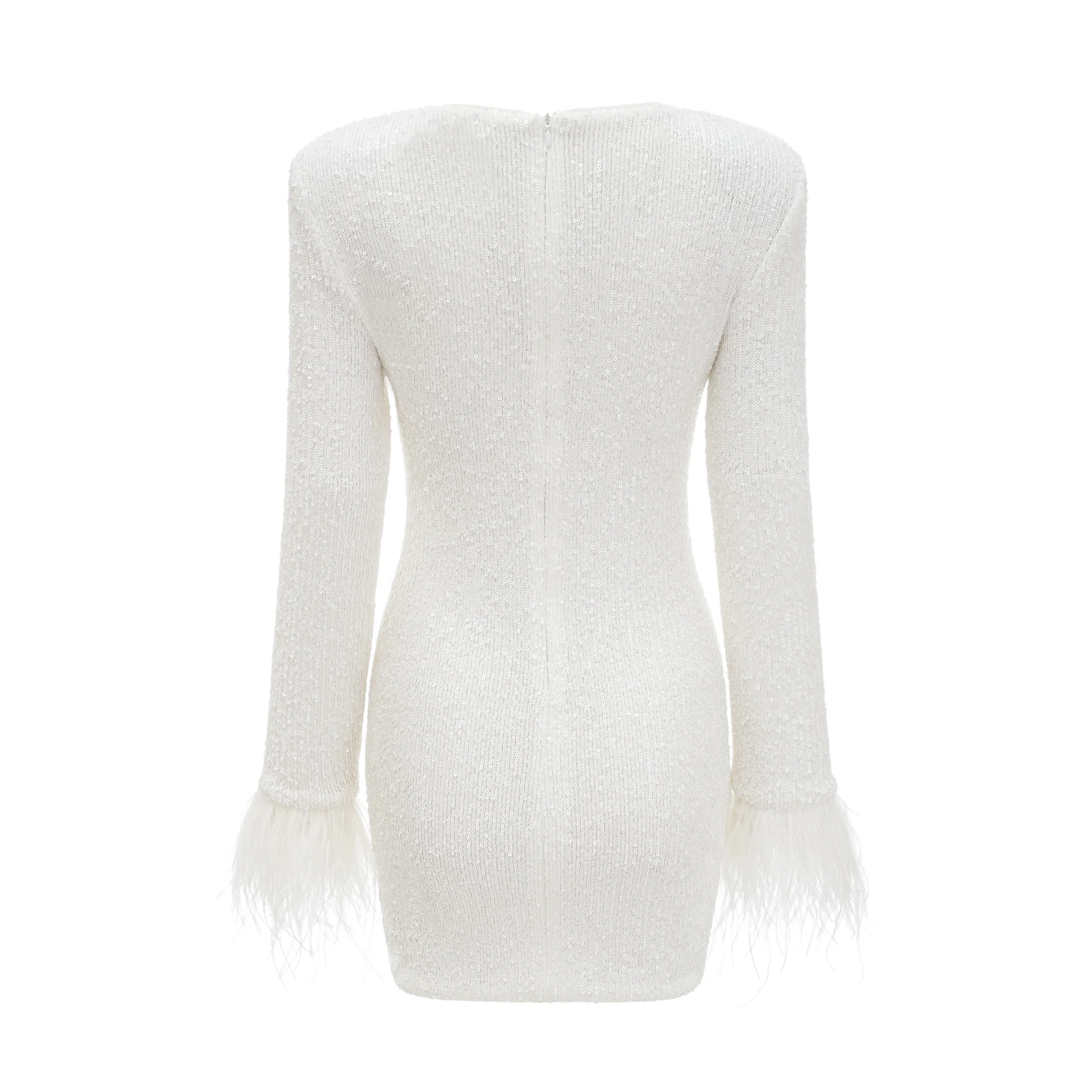 Amorata feather-trim embellished dress