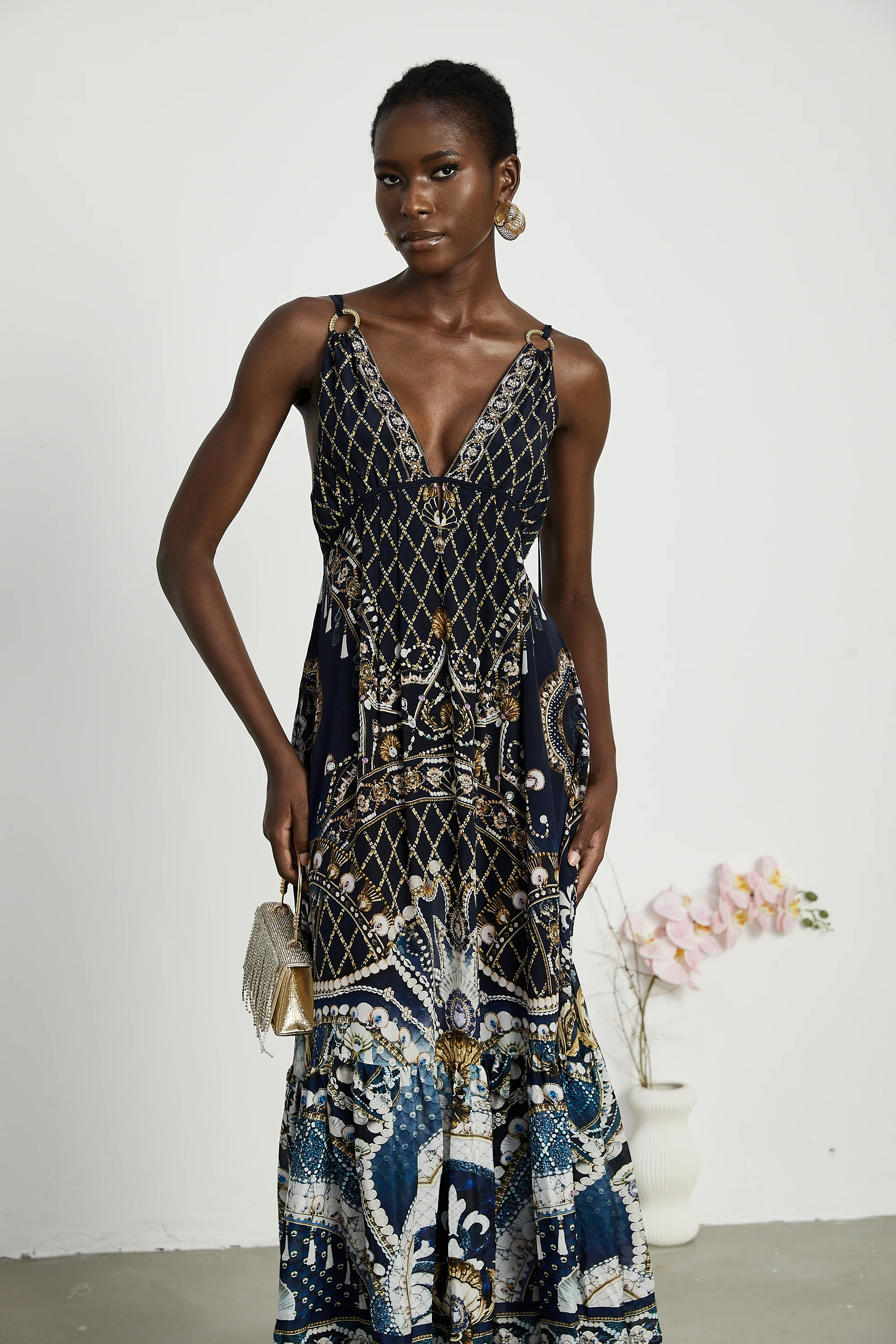 Gabriella graphic-print maxi dress