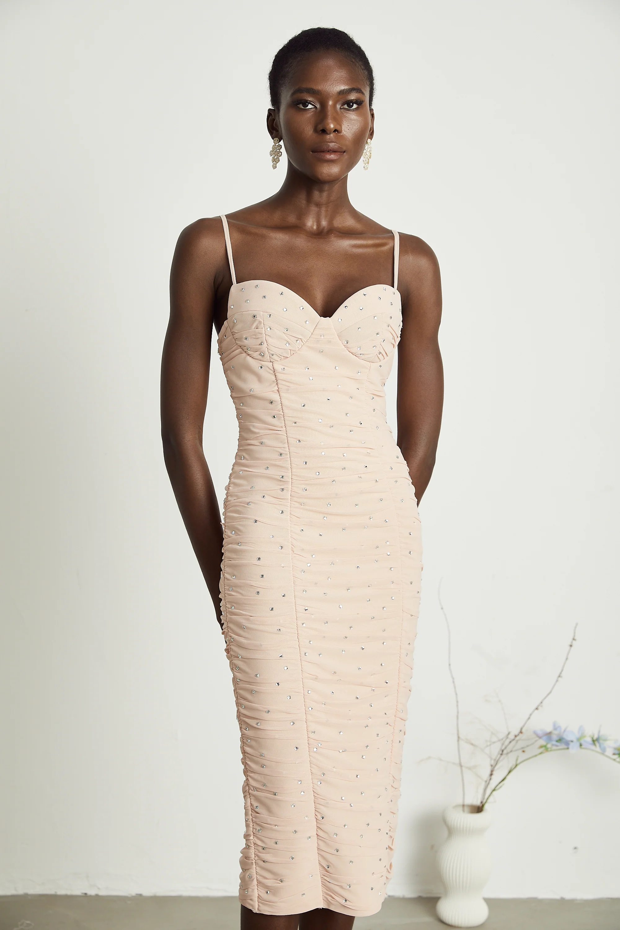 Priscille crystal embellished midi dress