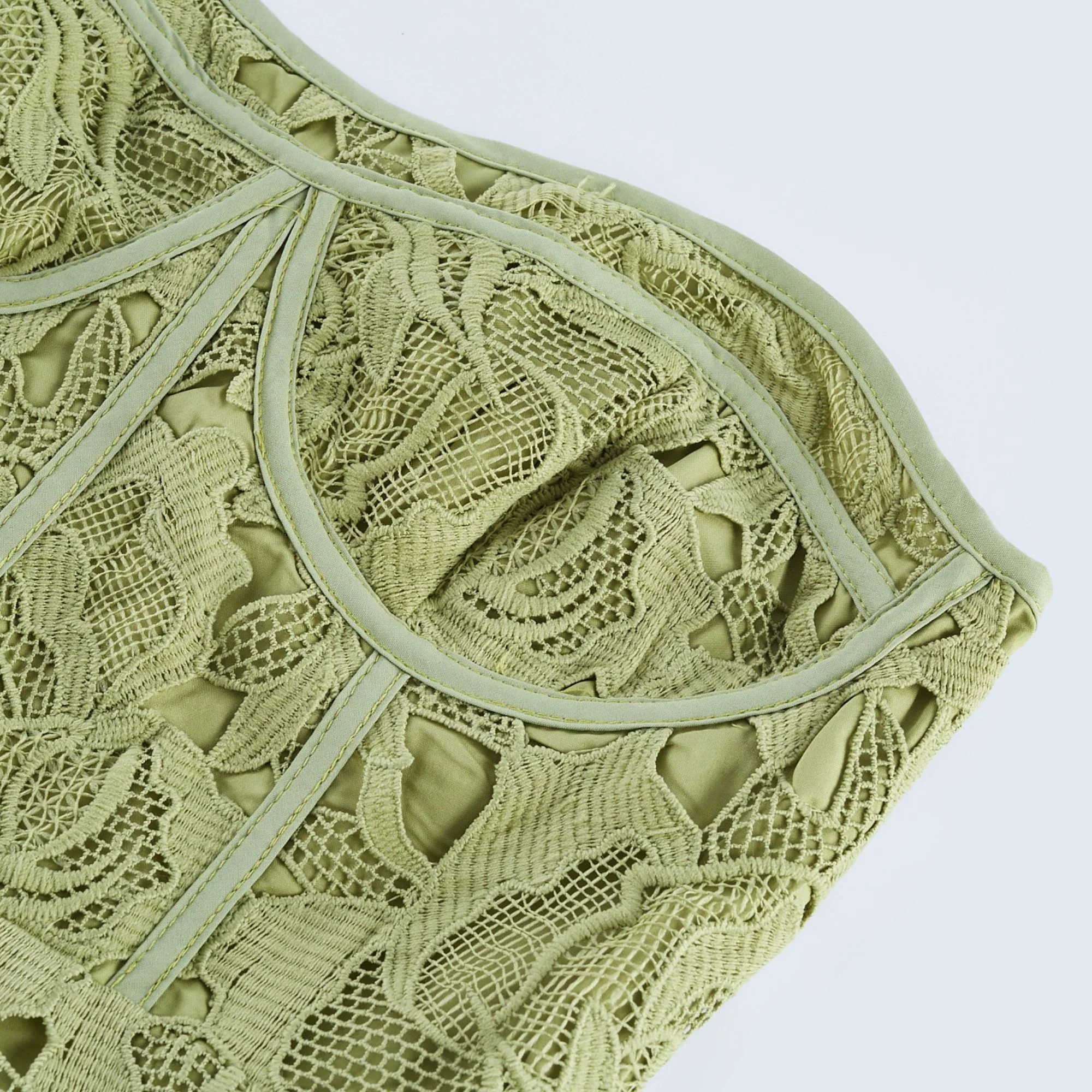 Inès lace floral embroidered cut-out midi dress