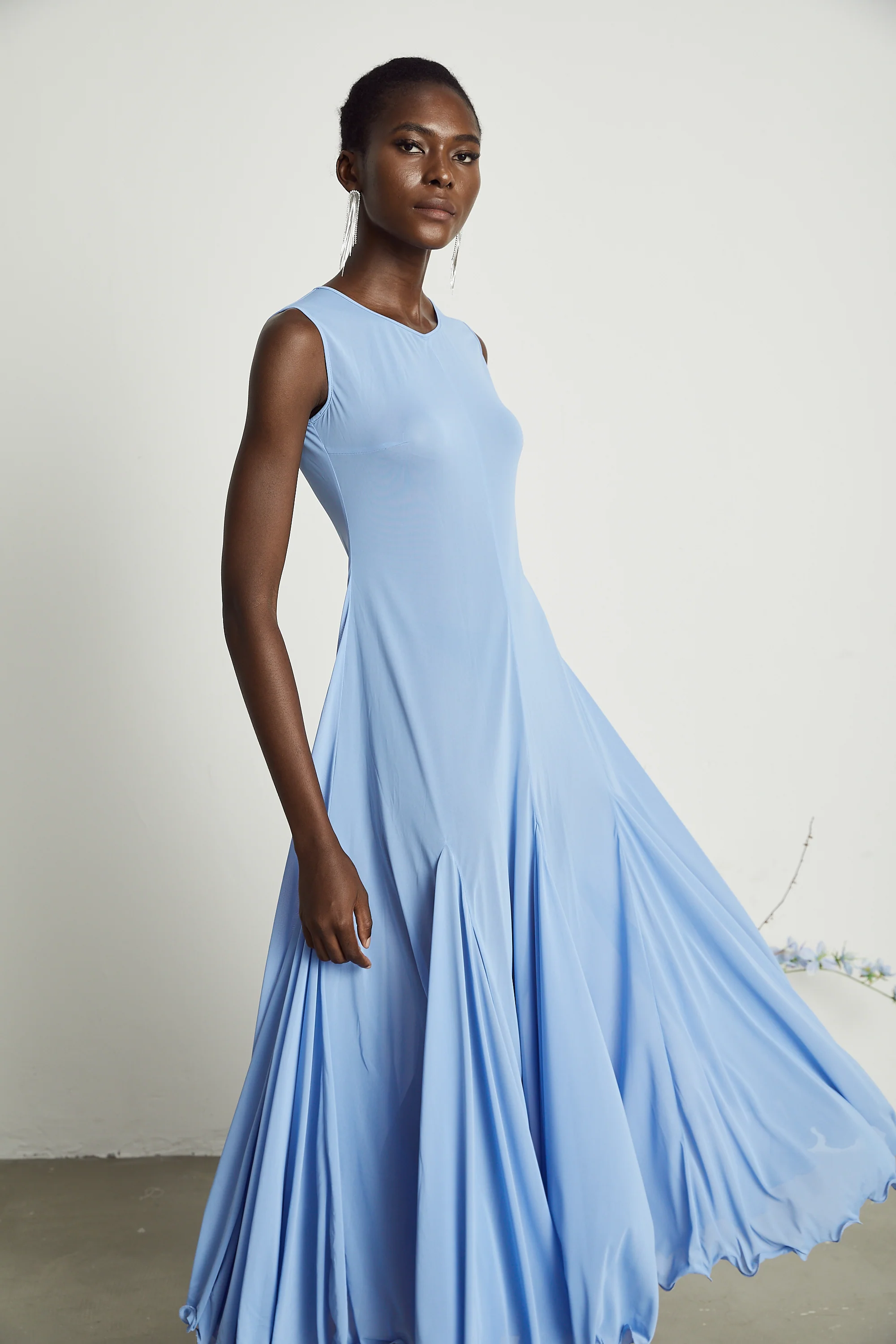 Faena pleated jersey maxi dress