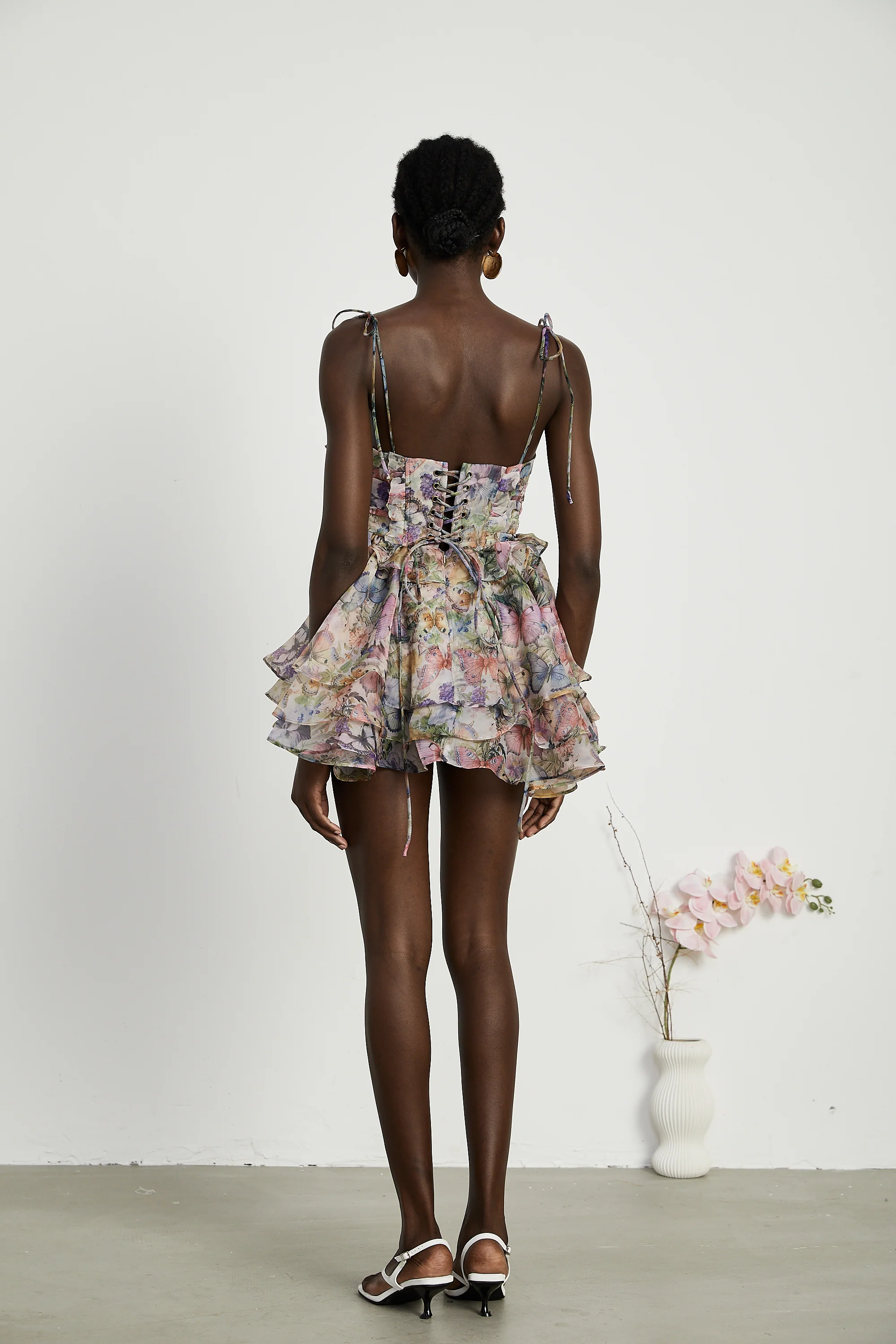 Juliette floral print pleated mini dress