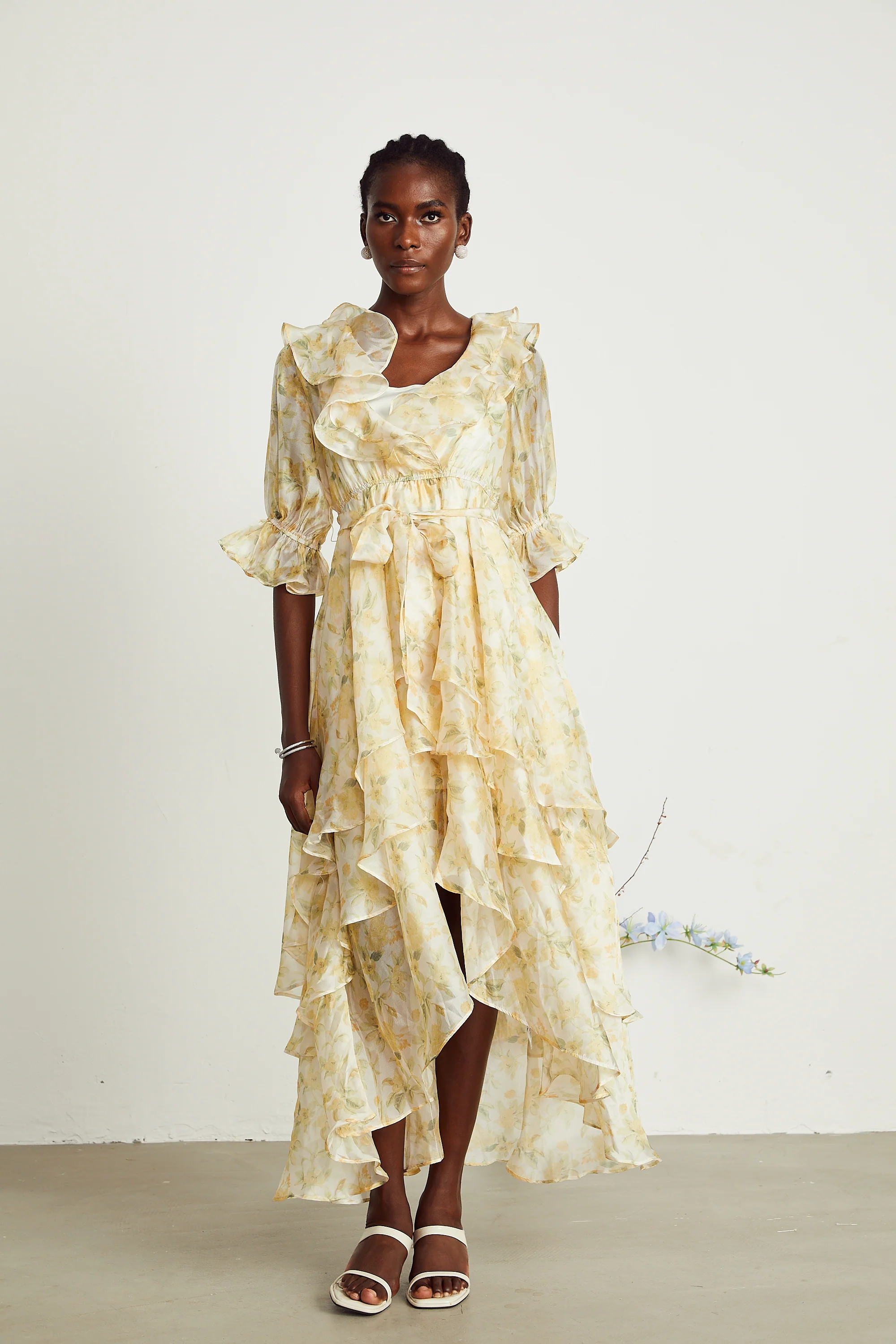 Amélie floral-print ruffled midi dress