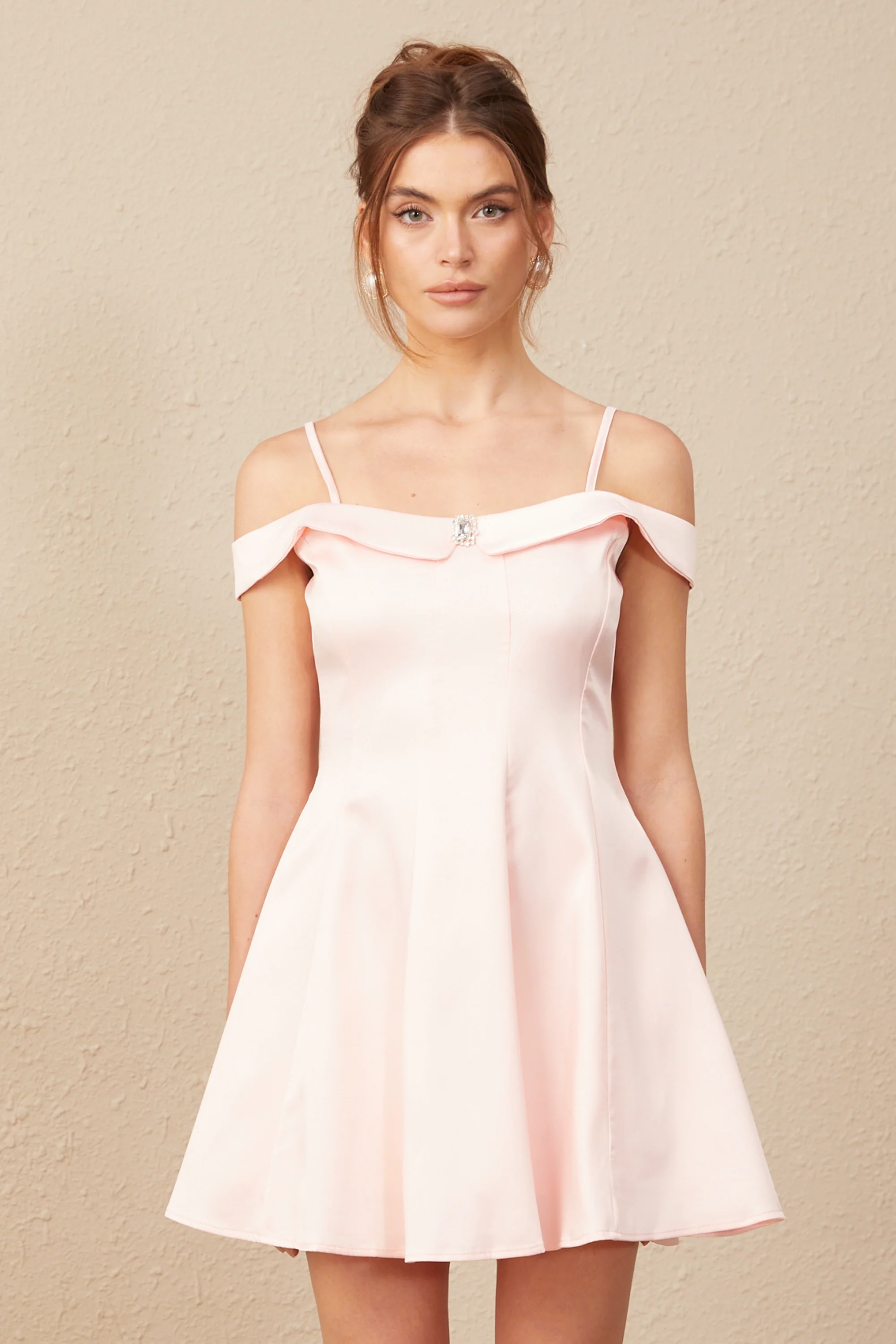 Dounia crystal-embellished flared mini dress