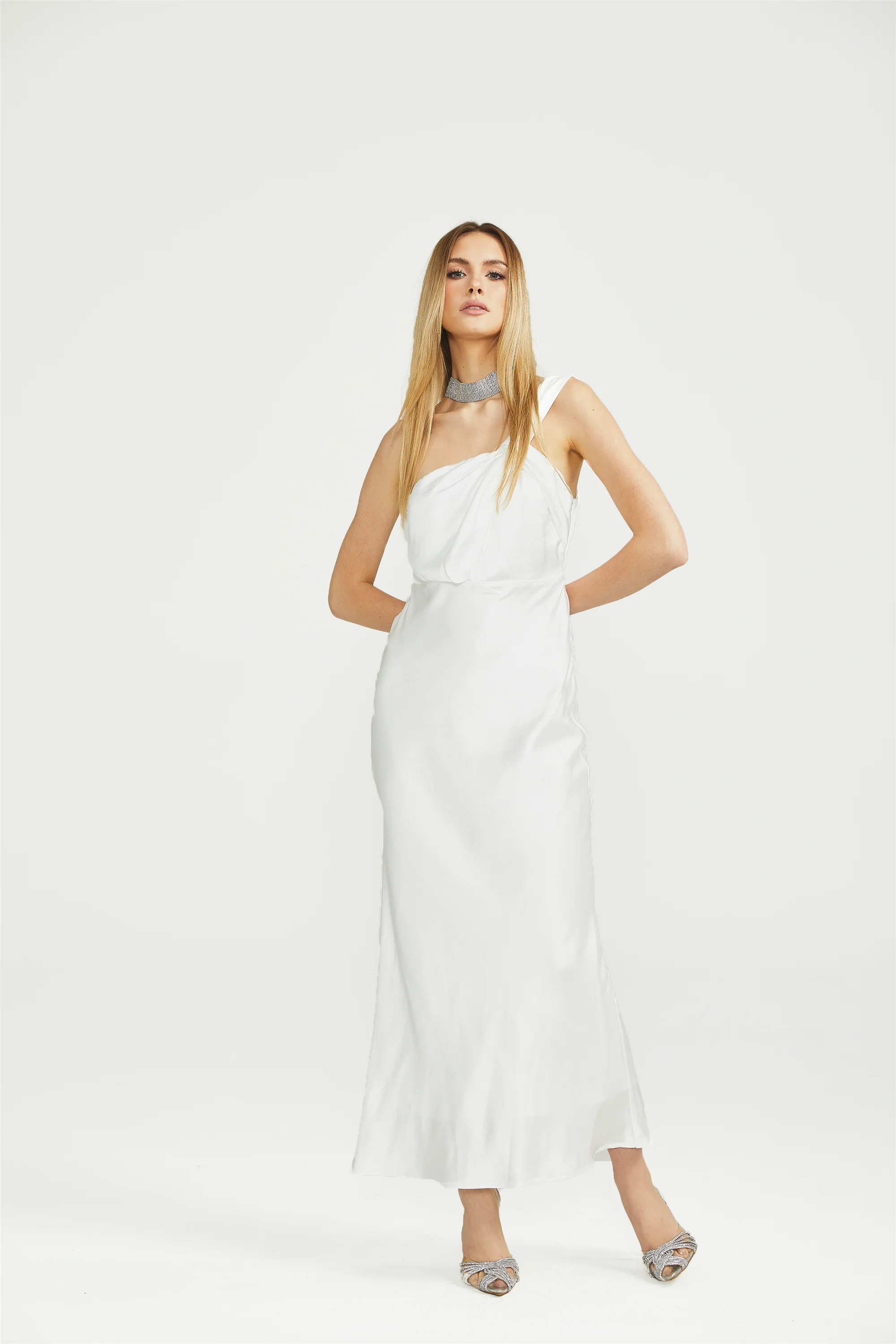 Zoé mono-shoulder maxi dress