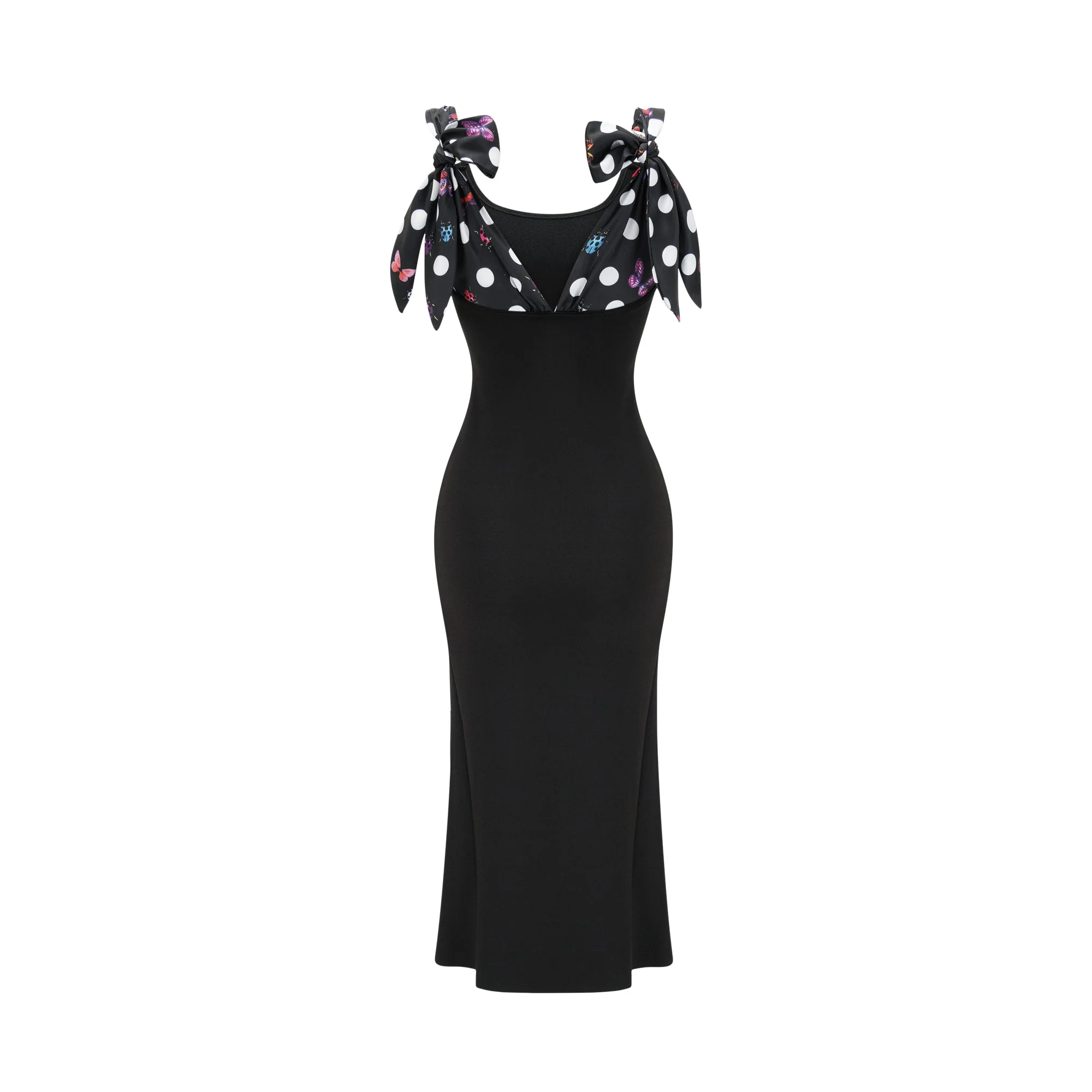 Ceridwen black floral bandage midi dress
