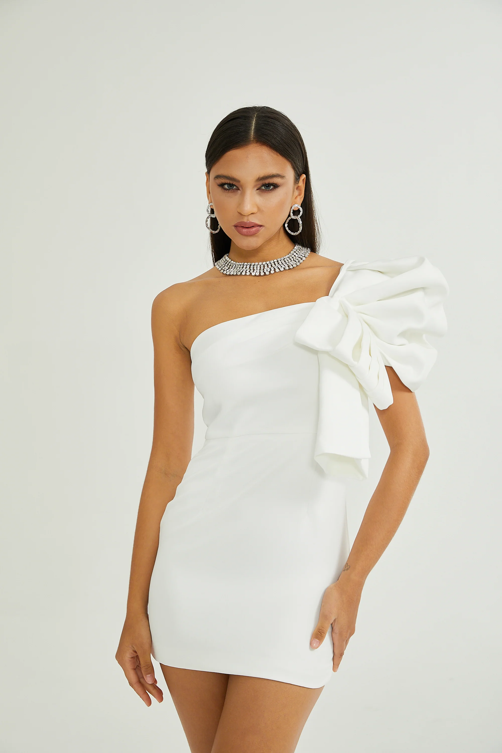 Sylvie mono shoulder mini dress