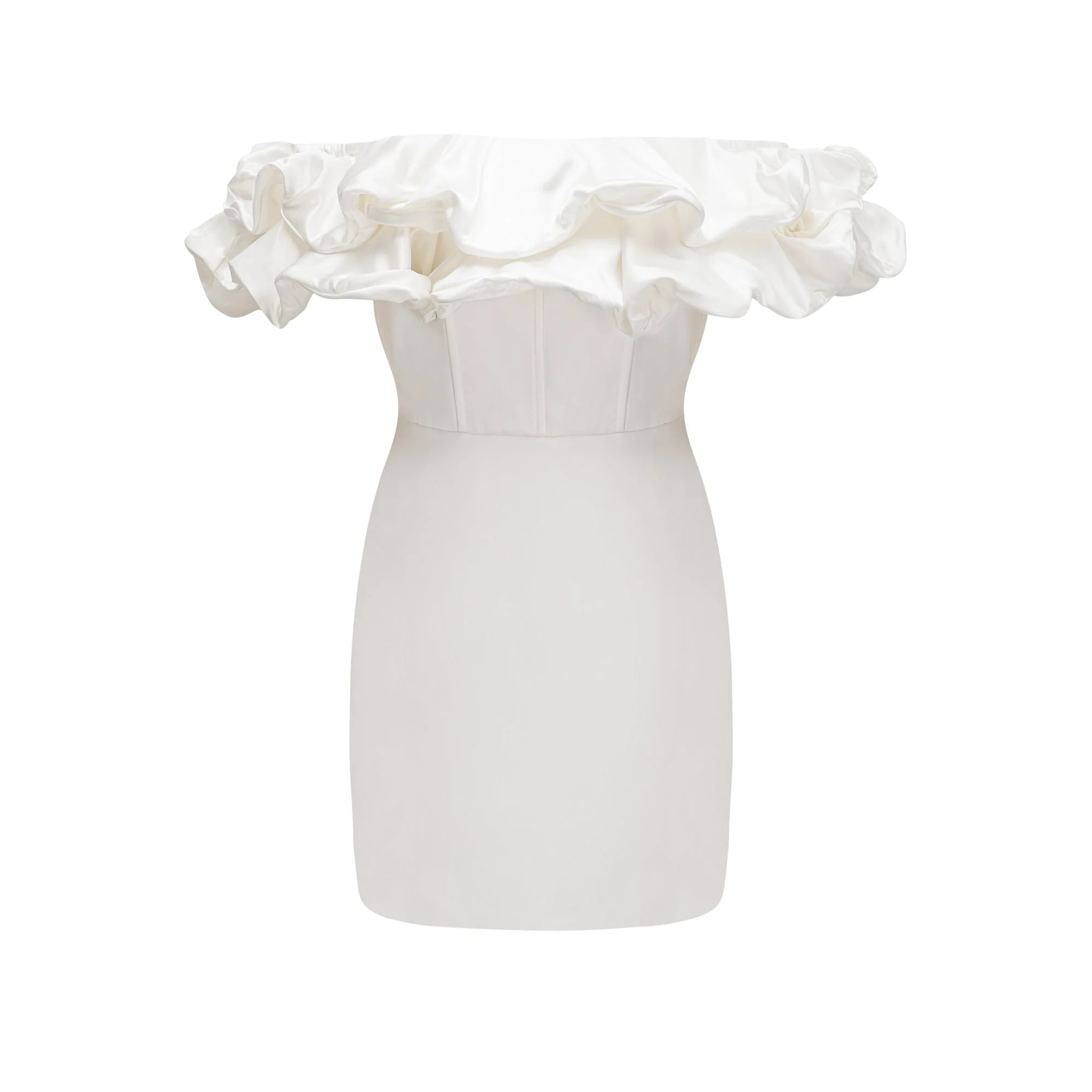 Elarae white floral off-shoulder mini dress