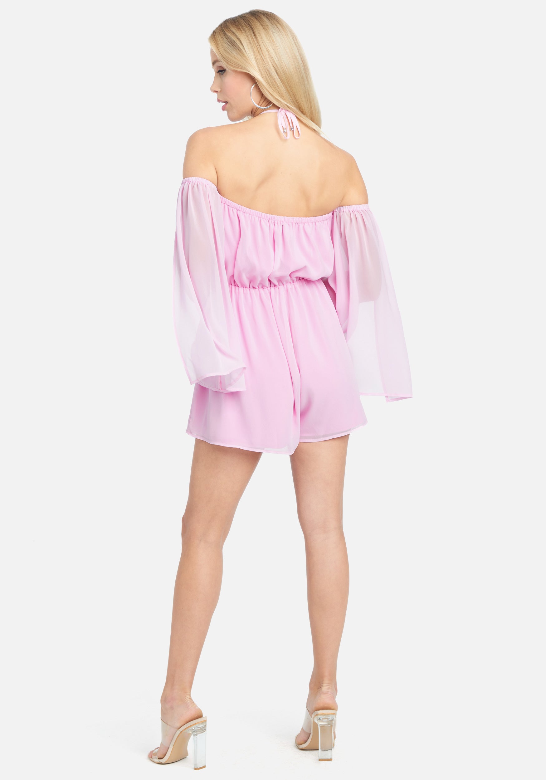 Slit Sleeve Flowy Romper