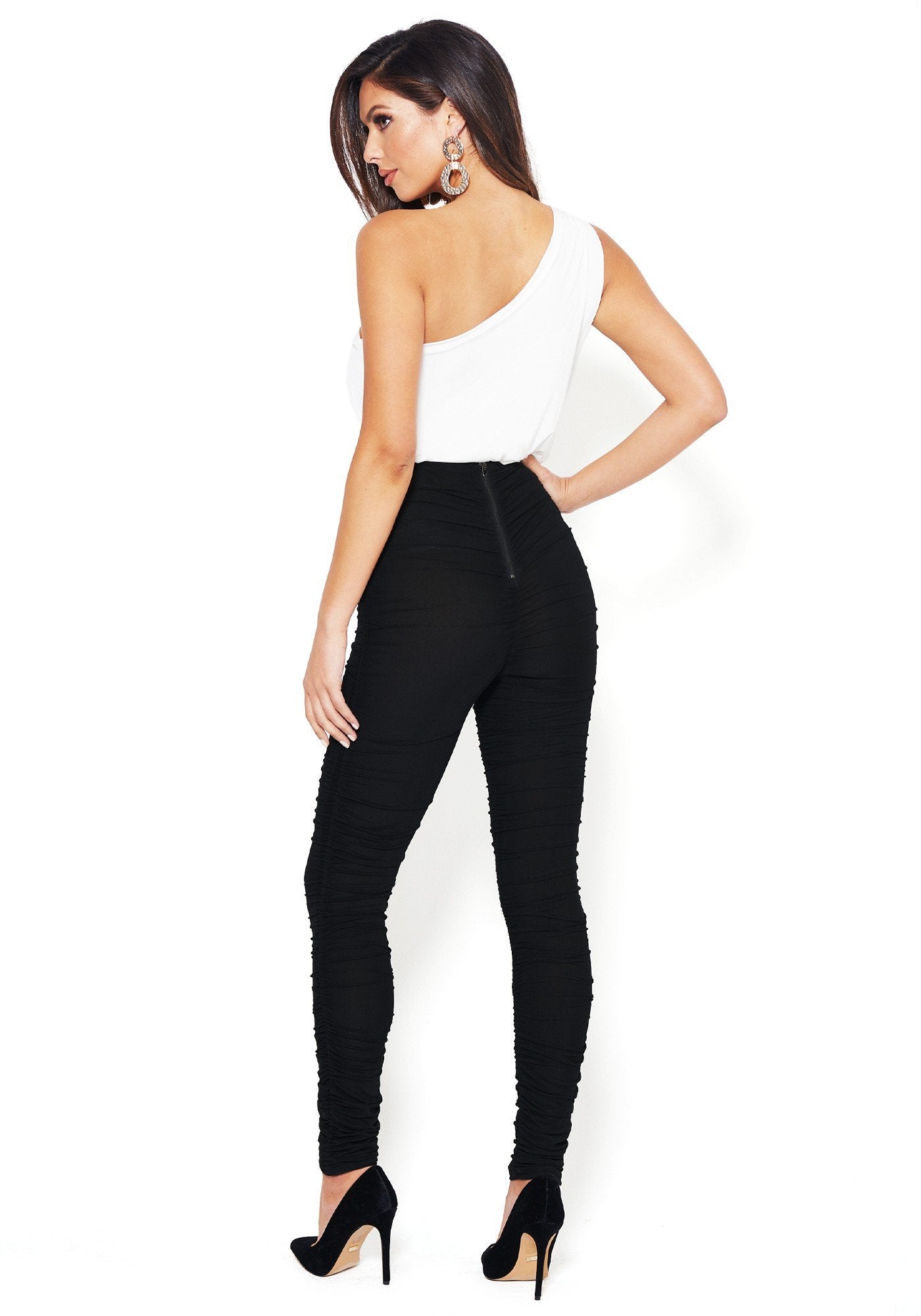 Shirred Mesh Leggings