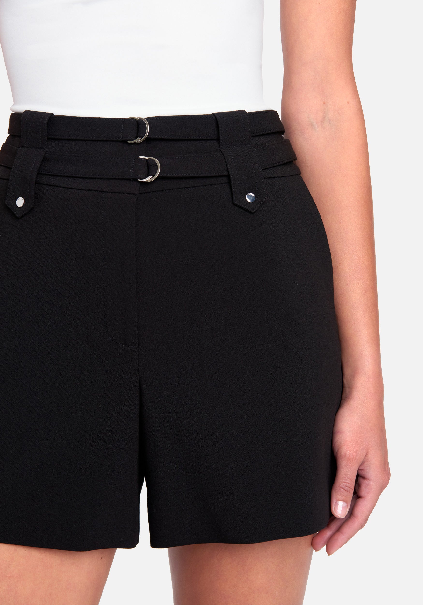 Double Banded Stretch Twill Shorts