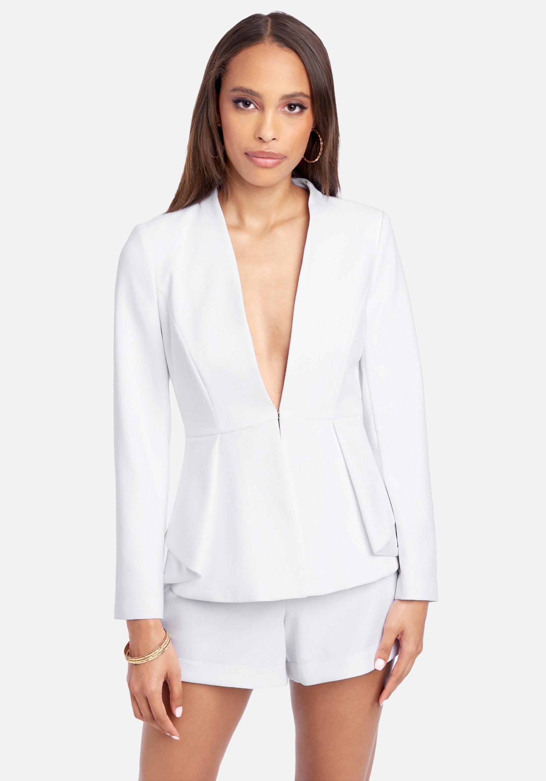 Stretch Twill Lace Up Back Detail Jacket