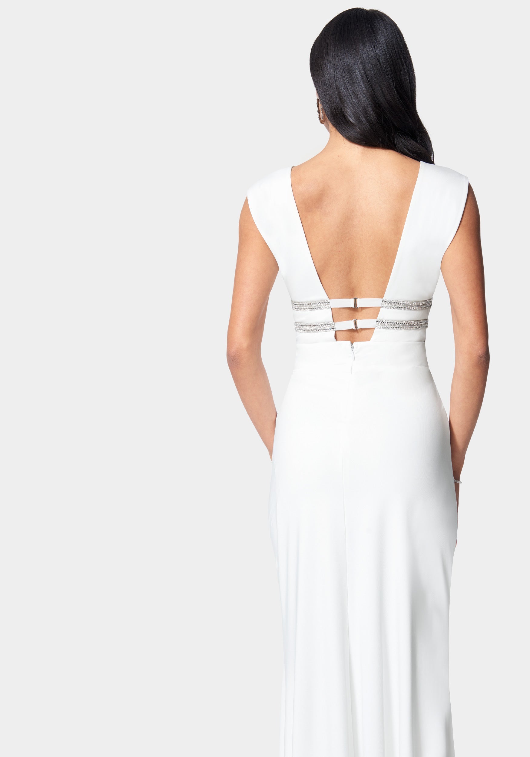 Illusion Cutout Sparkle Gown