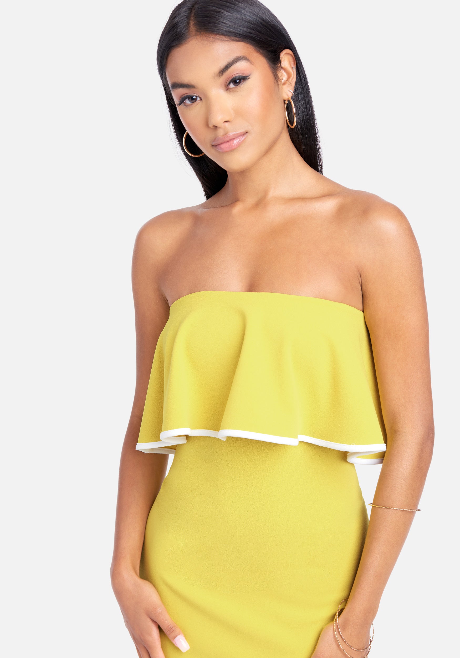 Strapless Ruffle Mini Dress