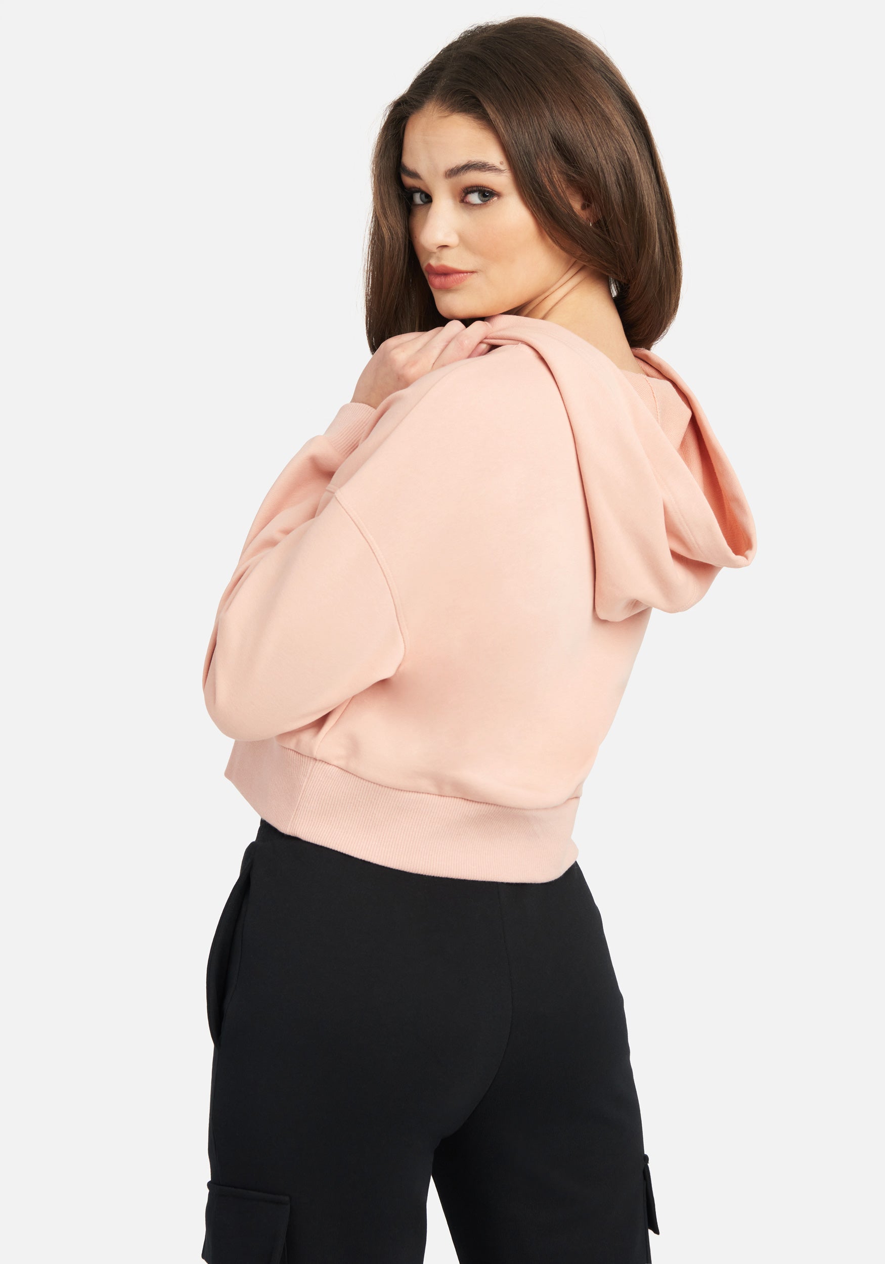 Bebe Stone Logo French Terry Hooded Top