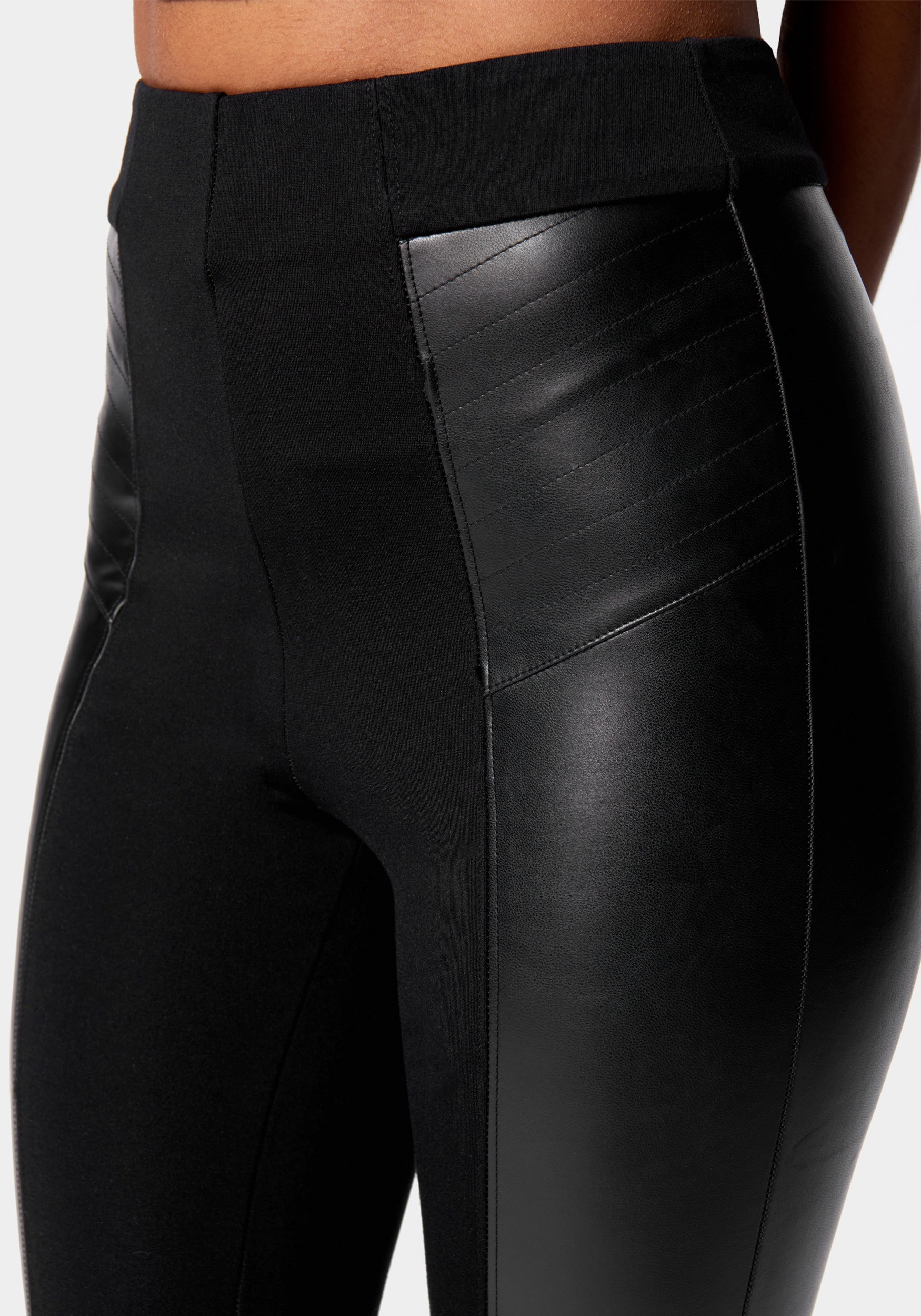 Vegan Leather Knit Combo Legging