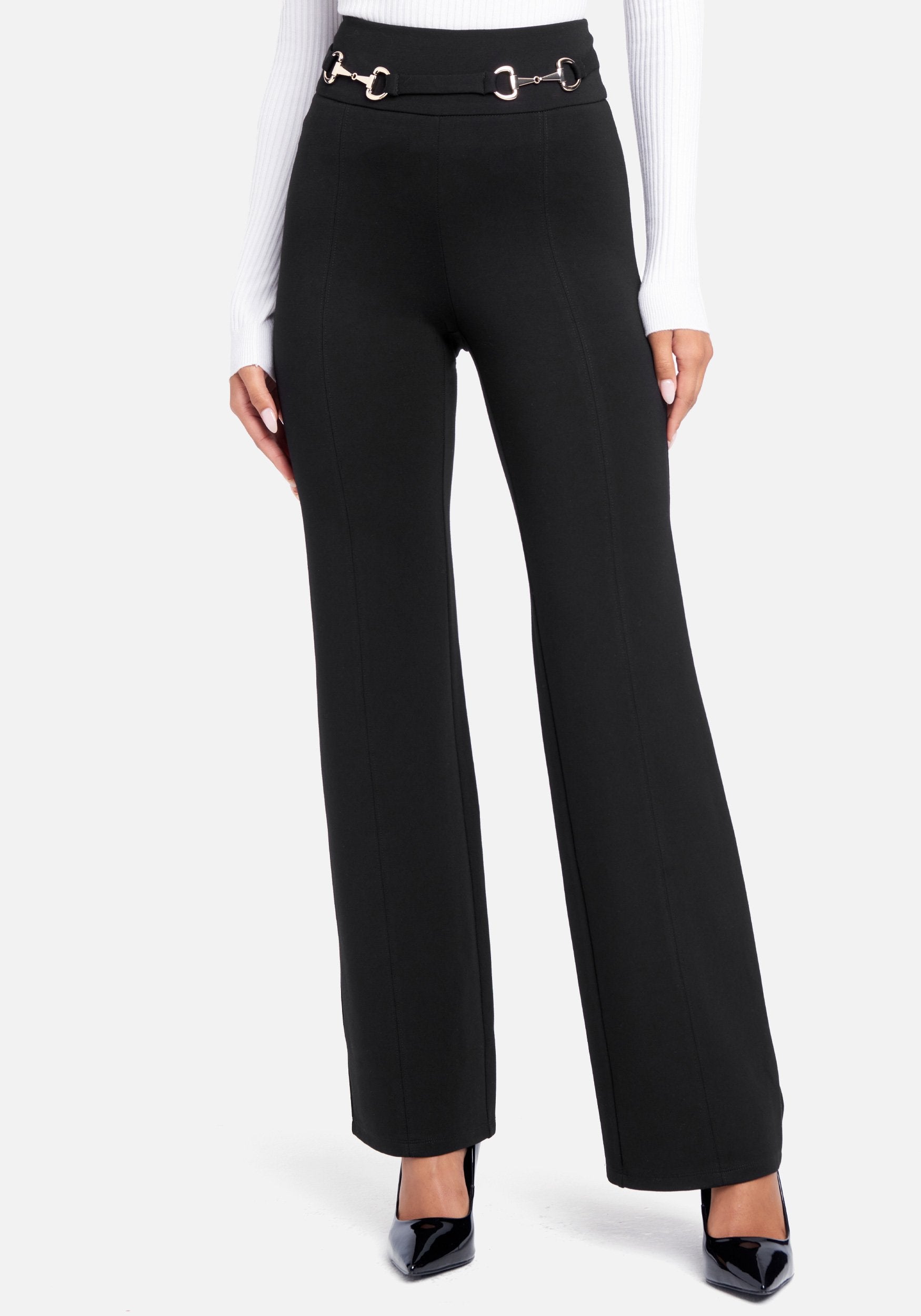 Front Seam With Buckle Detail Pants