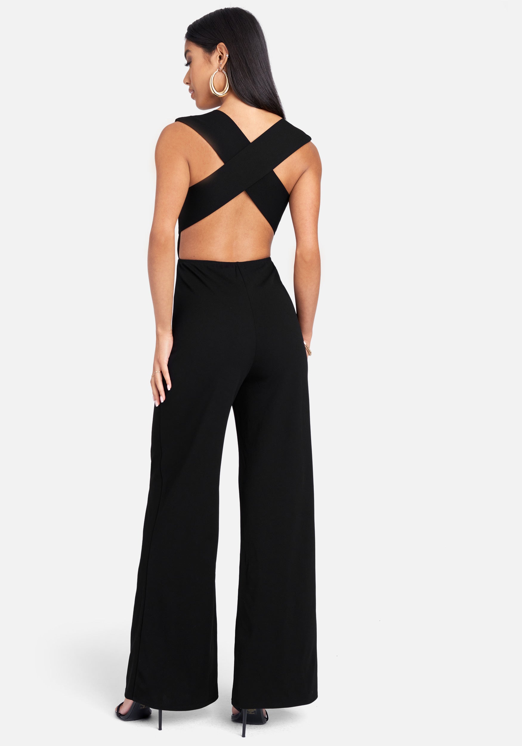Cross Back Wide Leg Jumpsuit