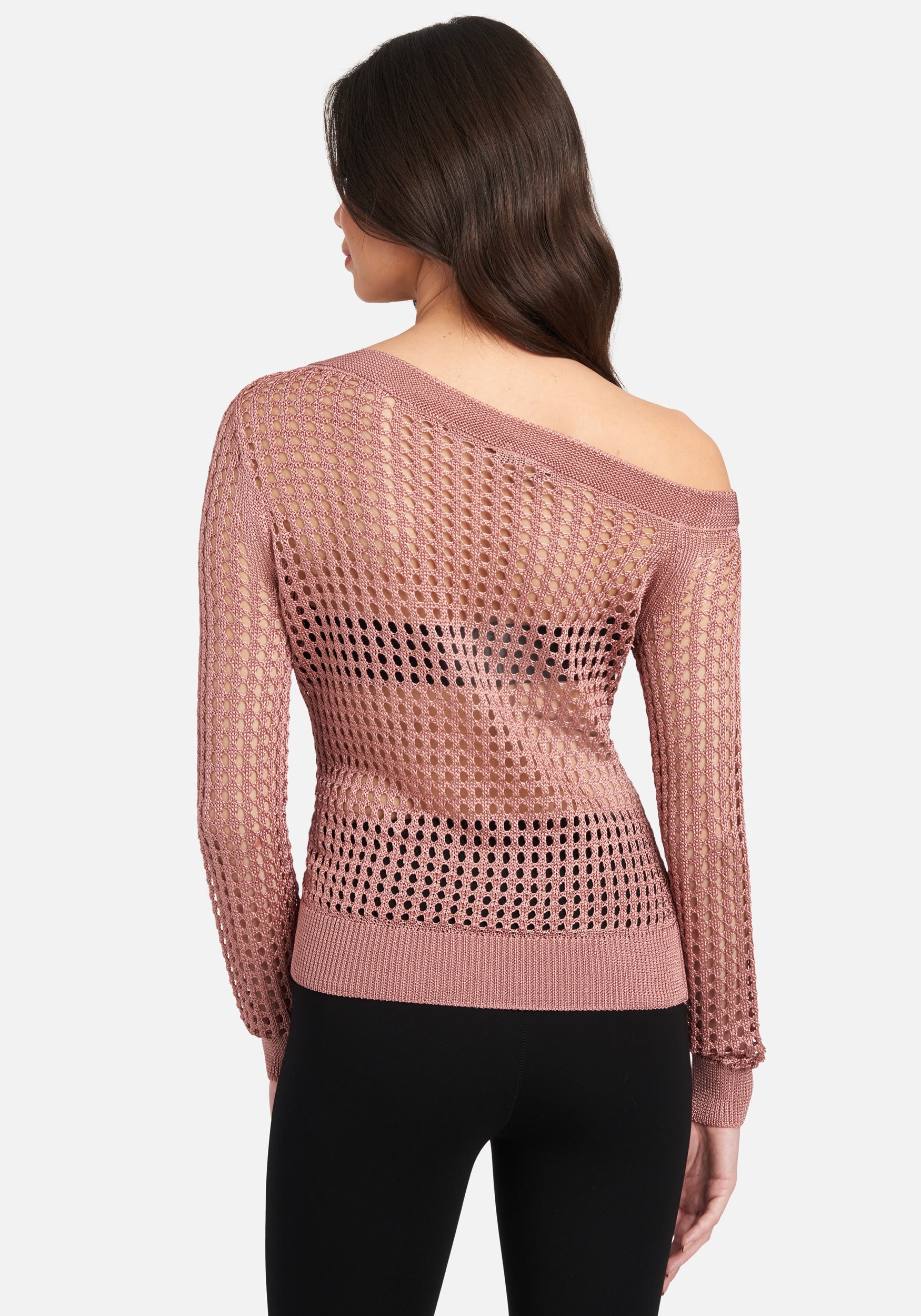 Open Knit Off Shoulder Sweater Top