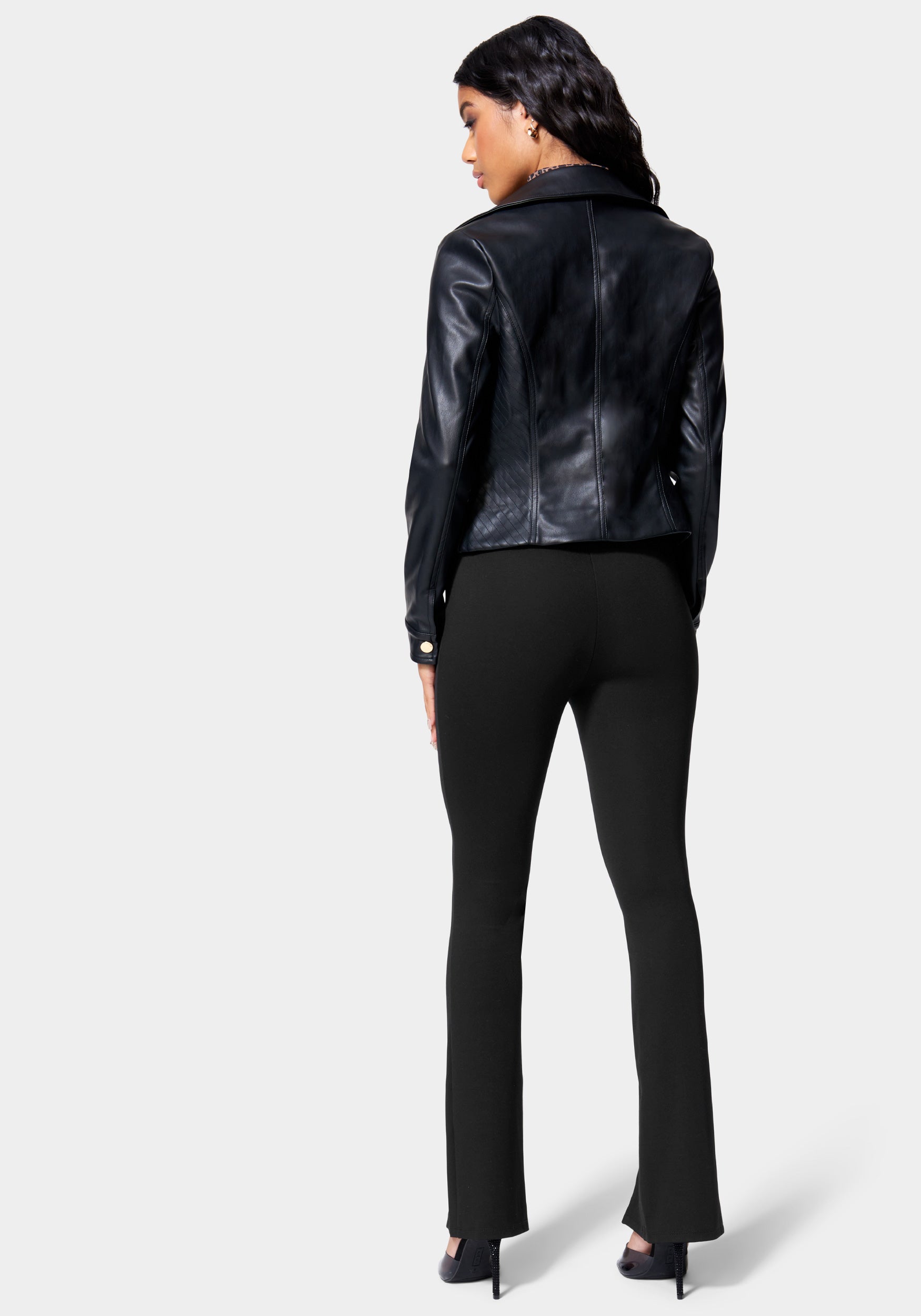 Front Slit Flared Knit Pant