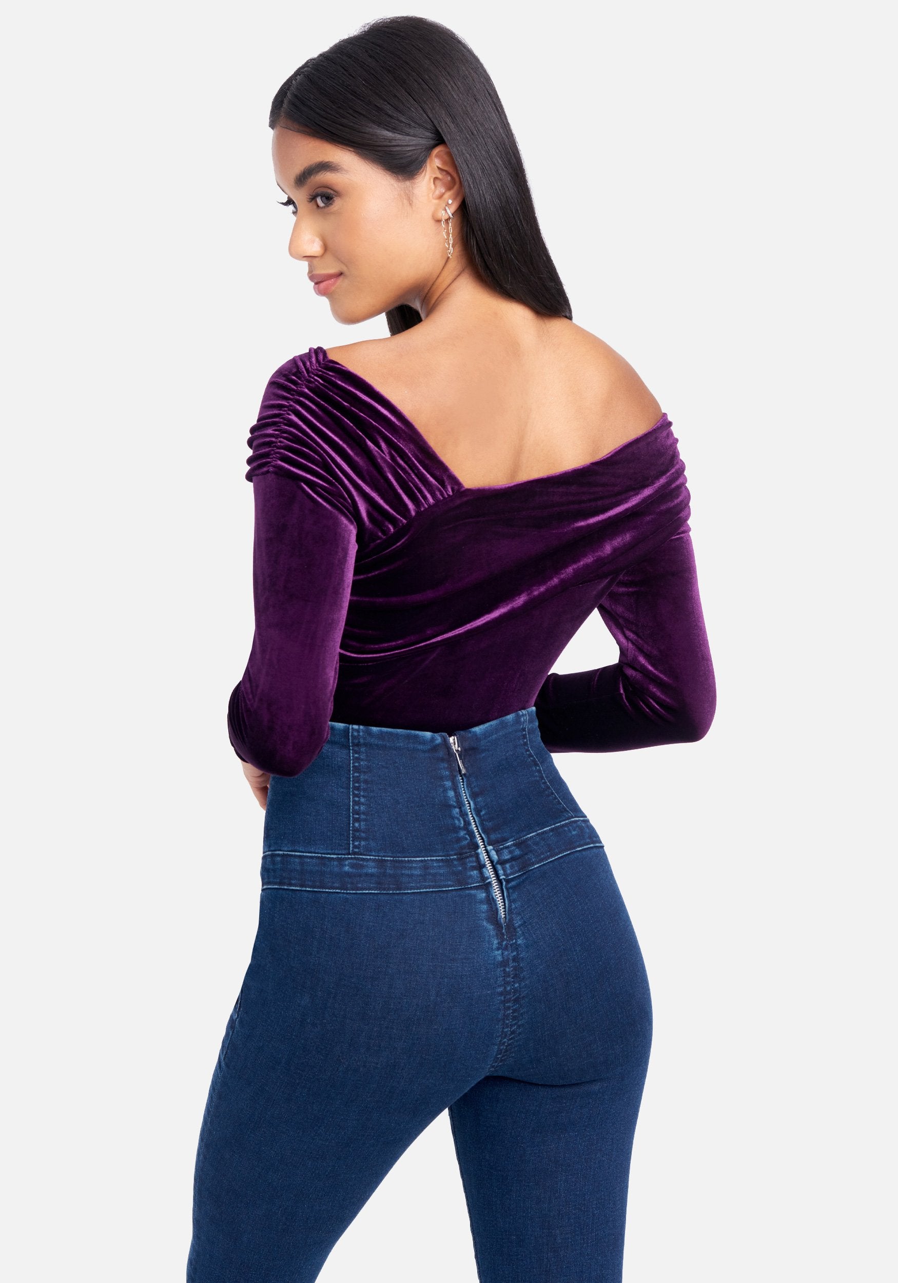 Velour Off Shoulder Bodysuit