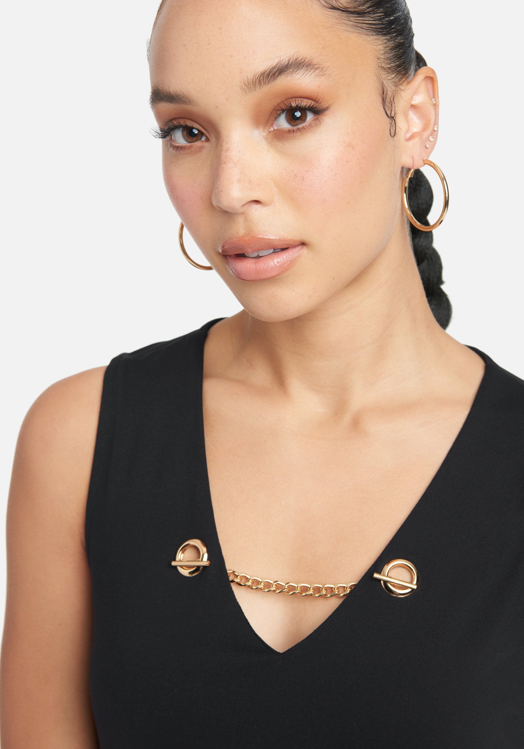 Grommet Detail Knit Top