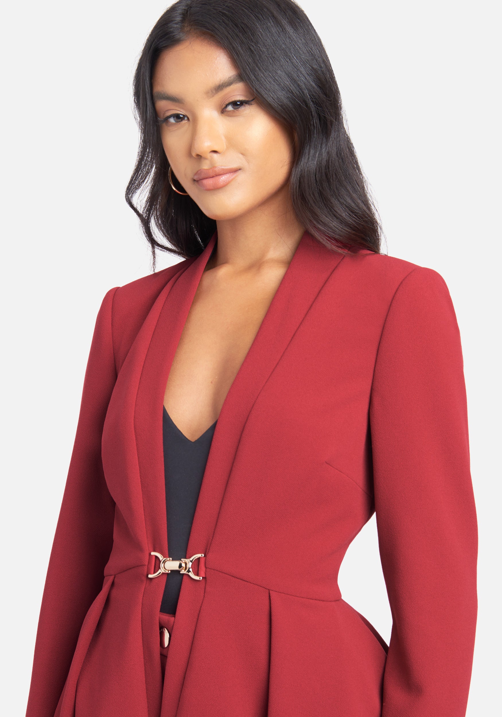 Scuba Twill Peplum Blazer Jacket