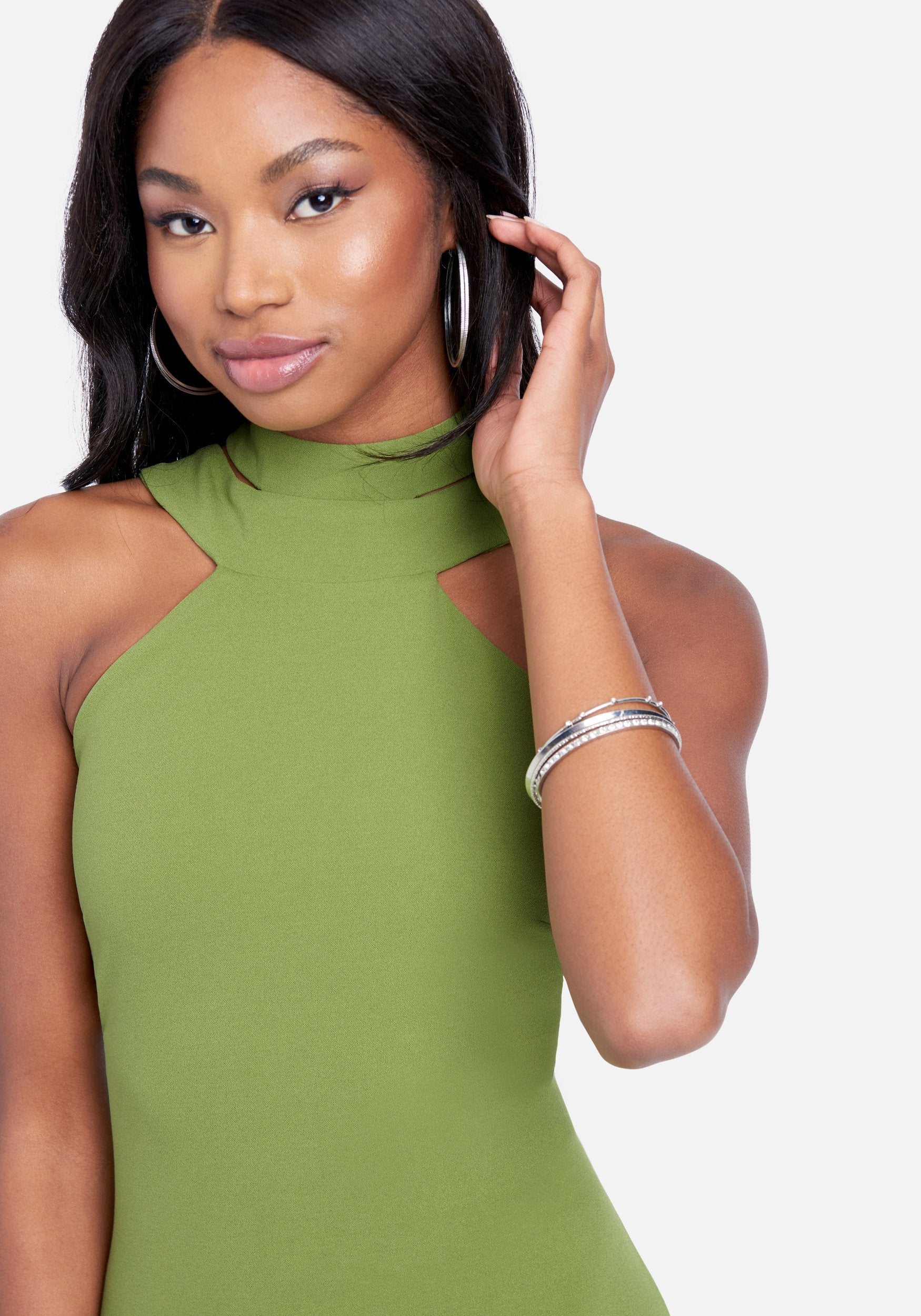 Halterneck Bodycon Midi Dress