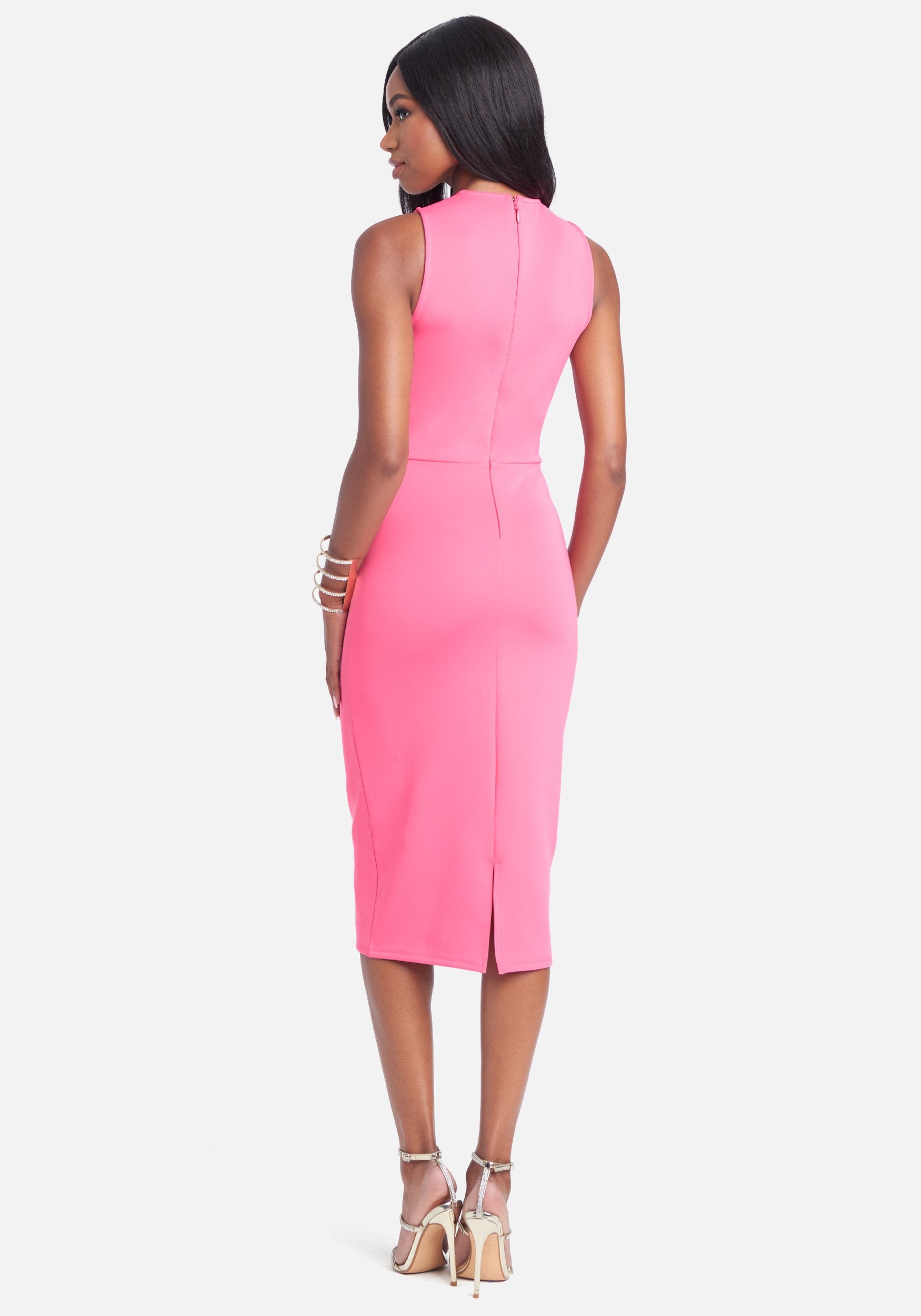 Illusion Mesh Scuba Dress