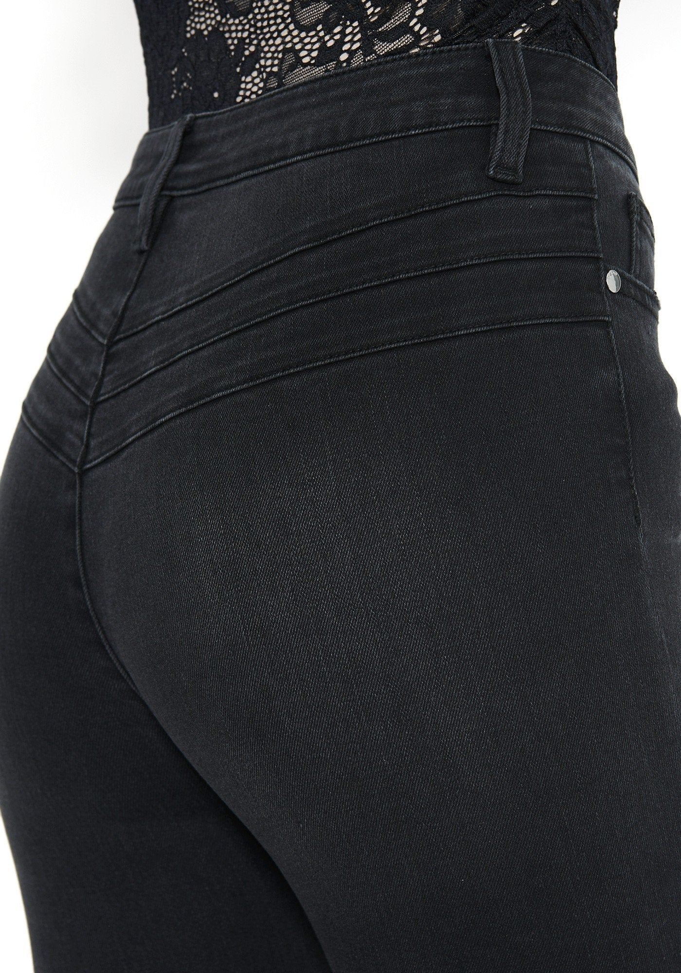 Back V-Stitch Skinny Jeans