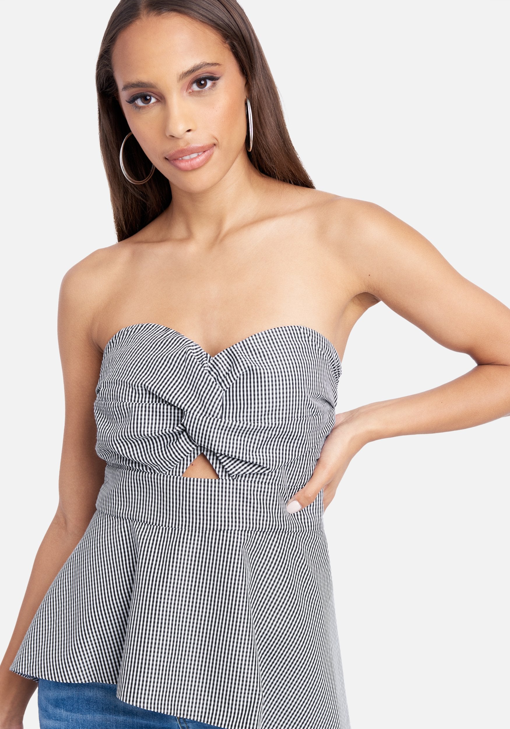 Detachable Sleeve Peplum Top