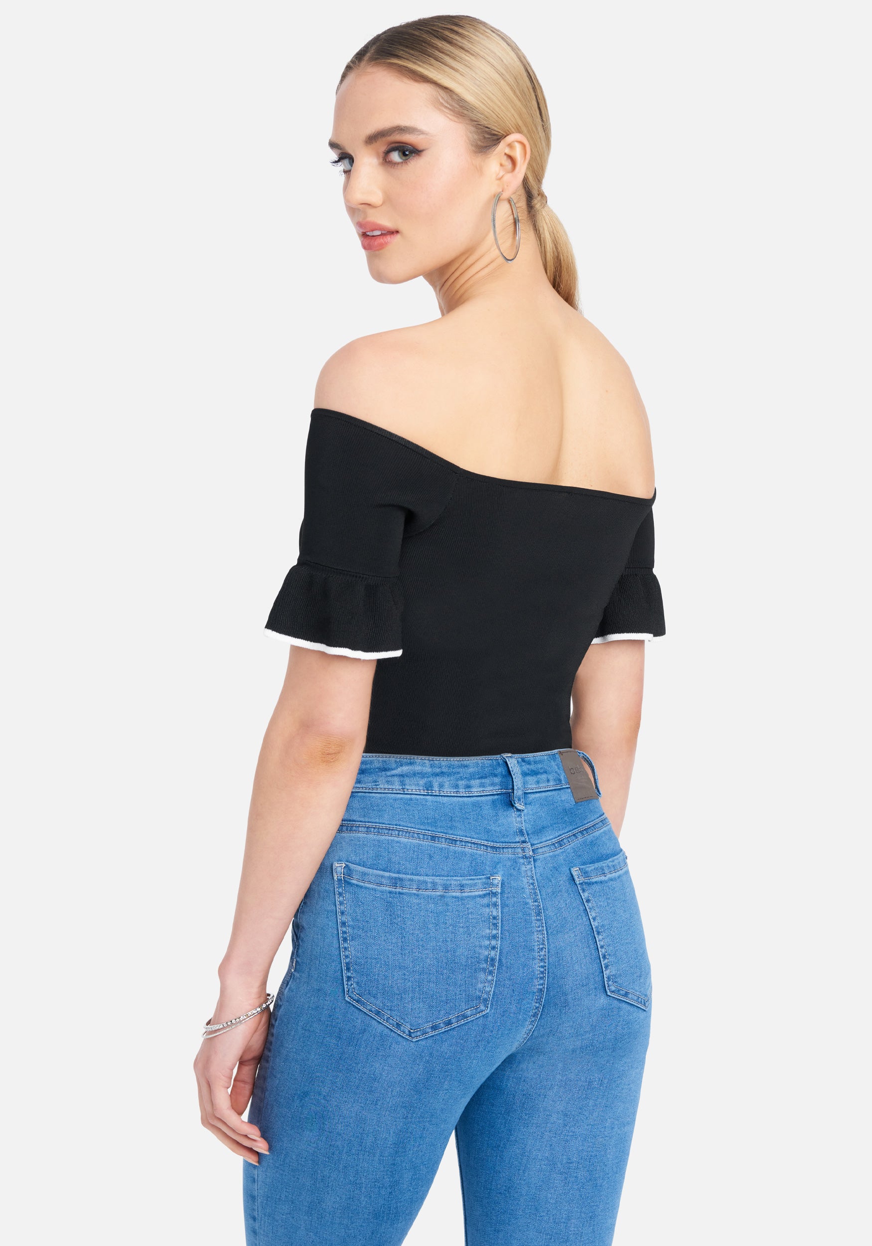 Off Shoulder Flutter Sleeve Top