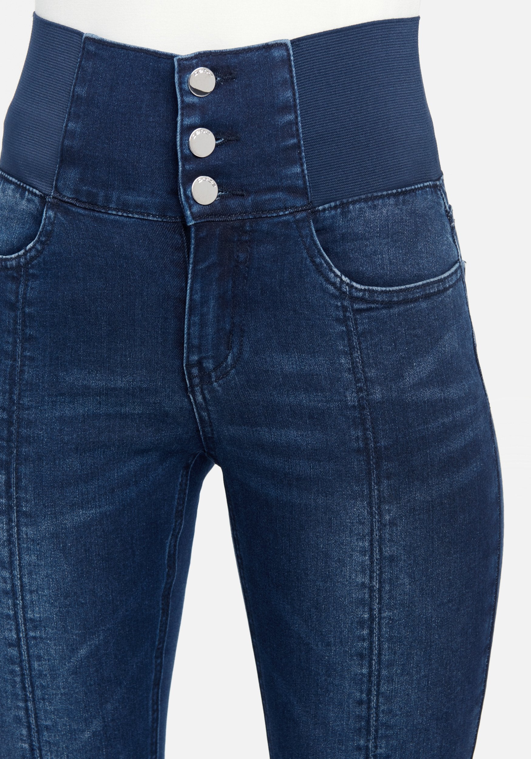 High Waisted Elastic Waist Jeans