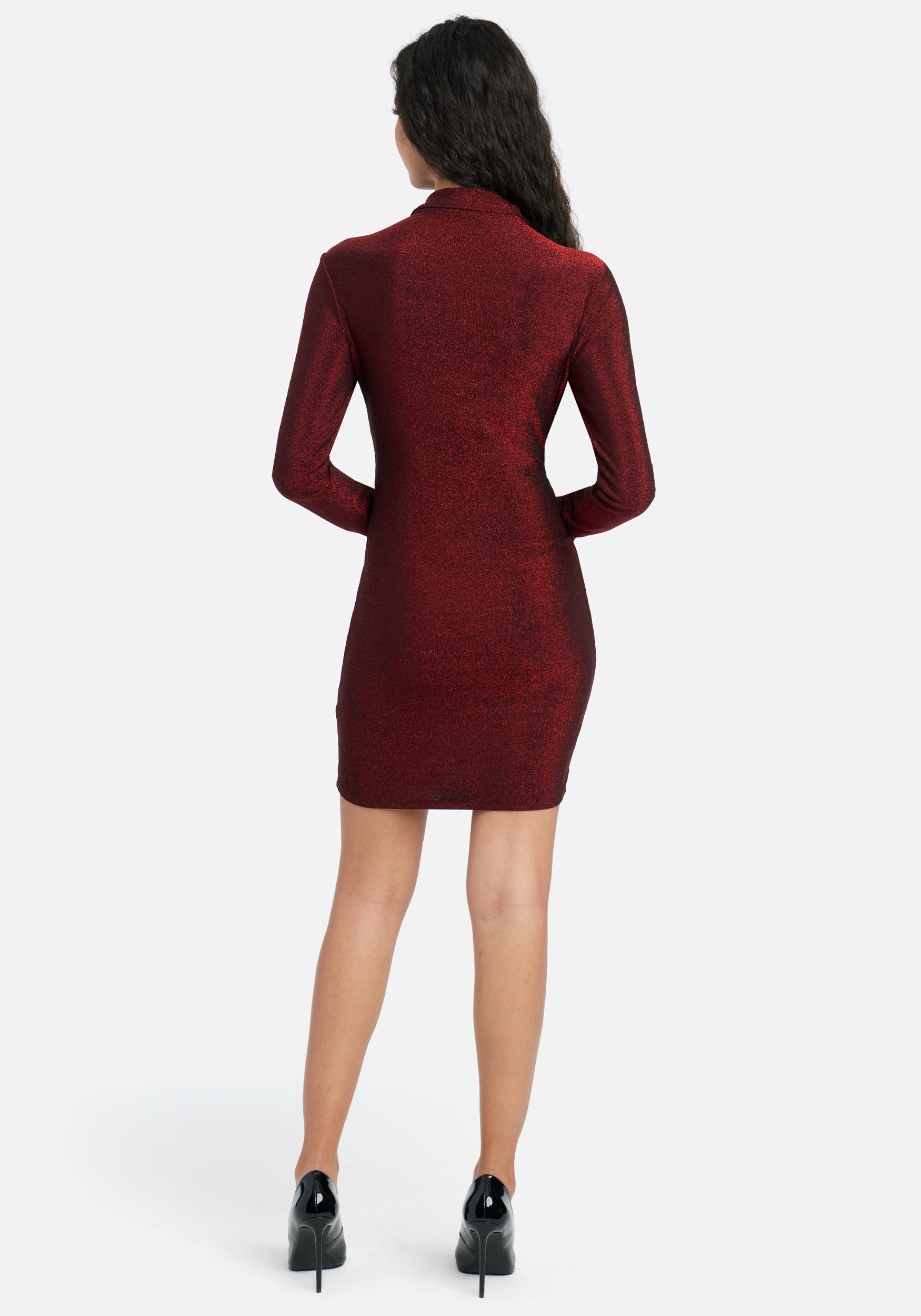 Sparkle Shirred Polo Dress