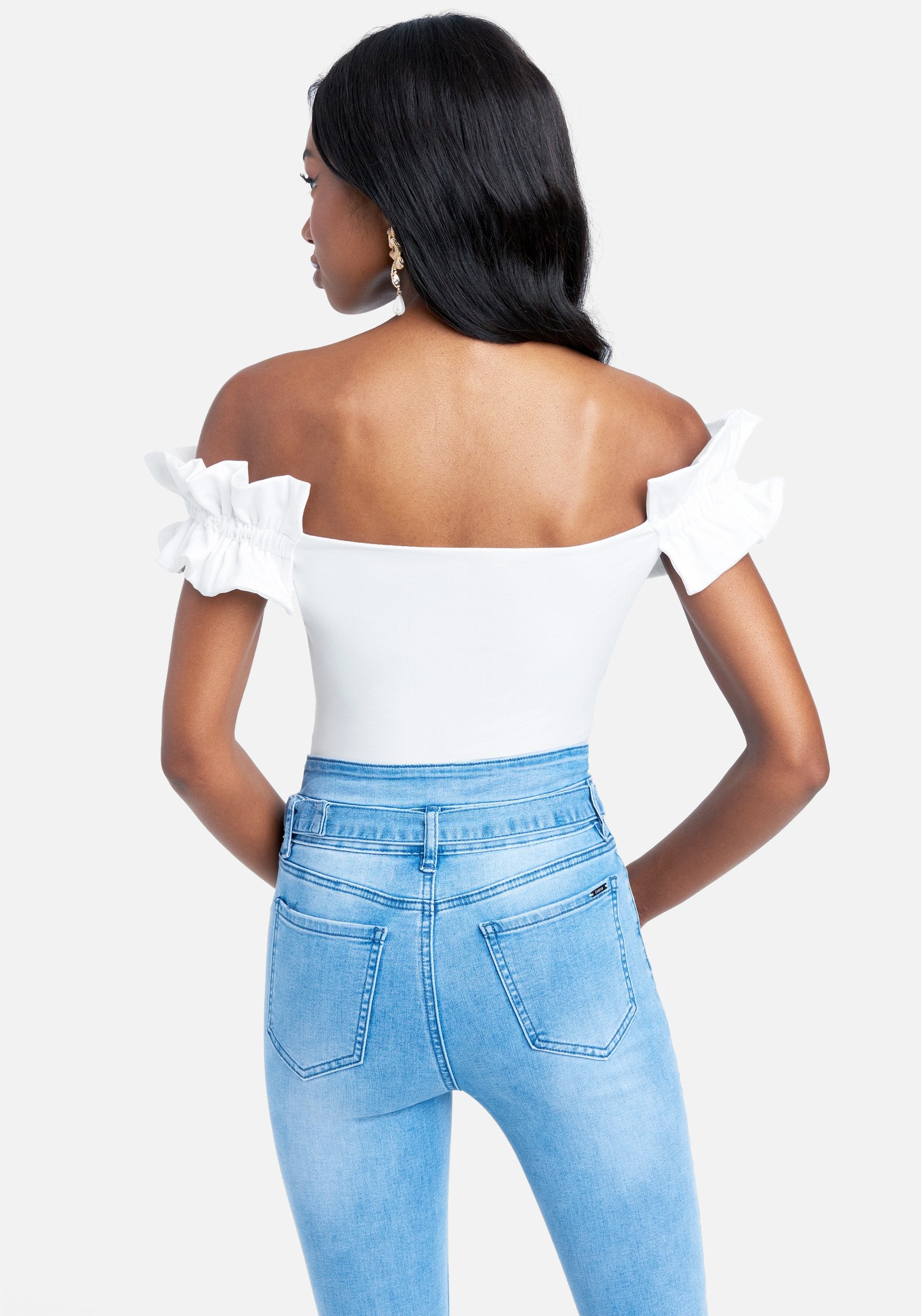 Off Shoulder Ruched Sleeves