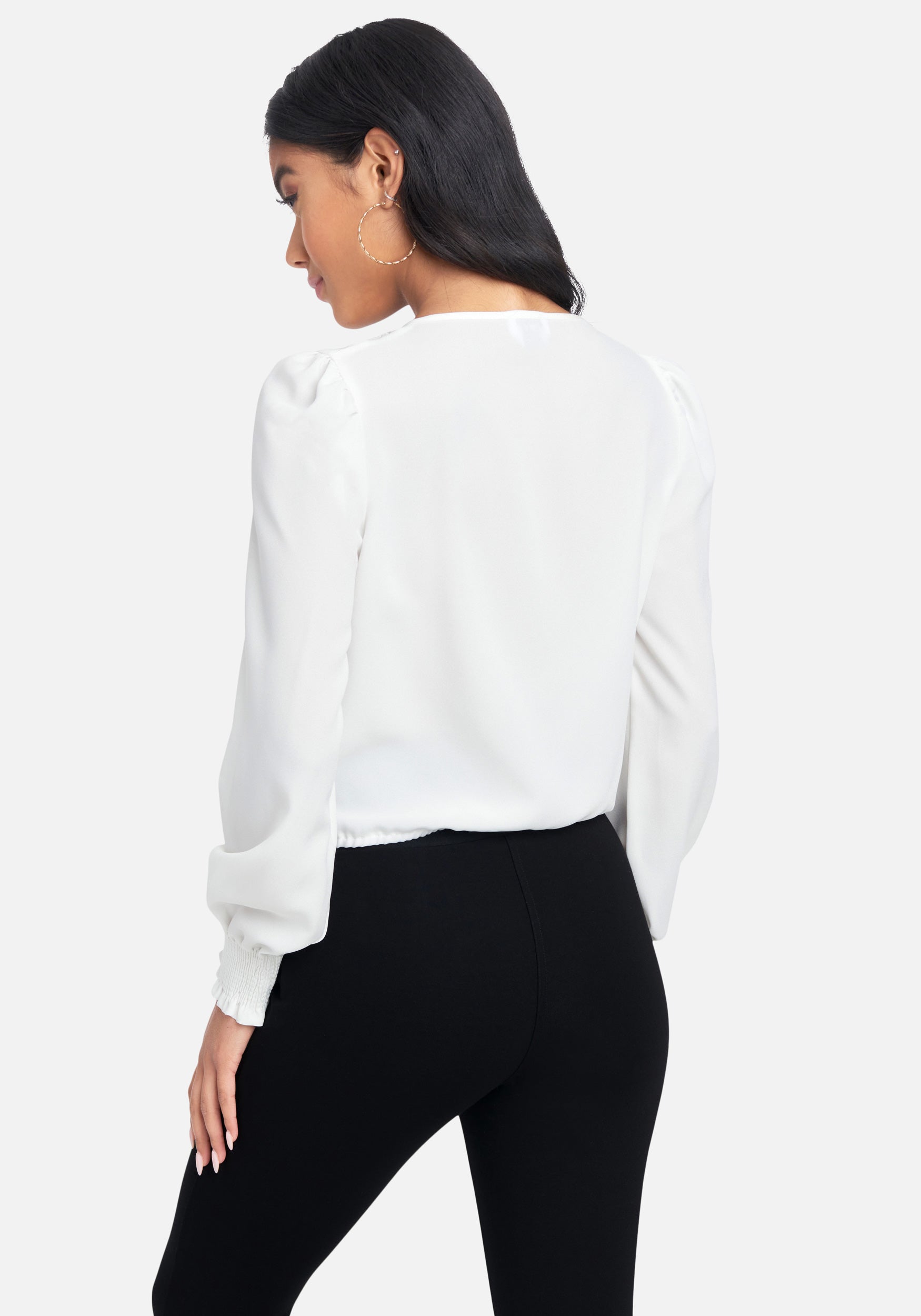 V-Neck Lace Detail Top